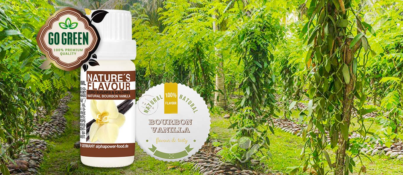 ALPHAPOWER FOOD Aromas alimentarios Vainilla Vanilla Bourbon 10ml Vegano saborizante sin azucar Flavdrops