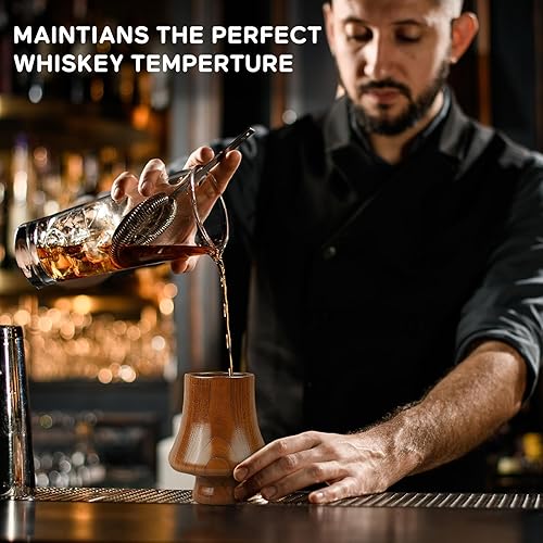 Miniatura 2 de Vaso de madera carbonizada de bourbon para beber, vidrio carbonizado a la antigua, vaso de whisky hecho a mano para hombres, gran regalo de whisky