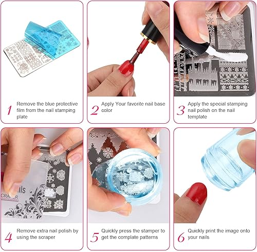 Miniatura 7 de gdy Juego de 6 placas de sello de uñas con temática del día de San Valentín juego de plantillas de sellos de uñas herramientas de manicura