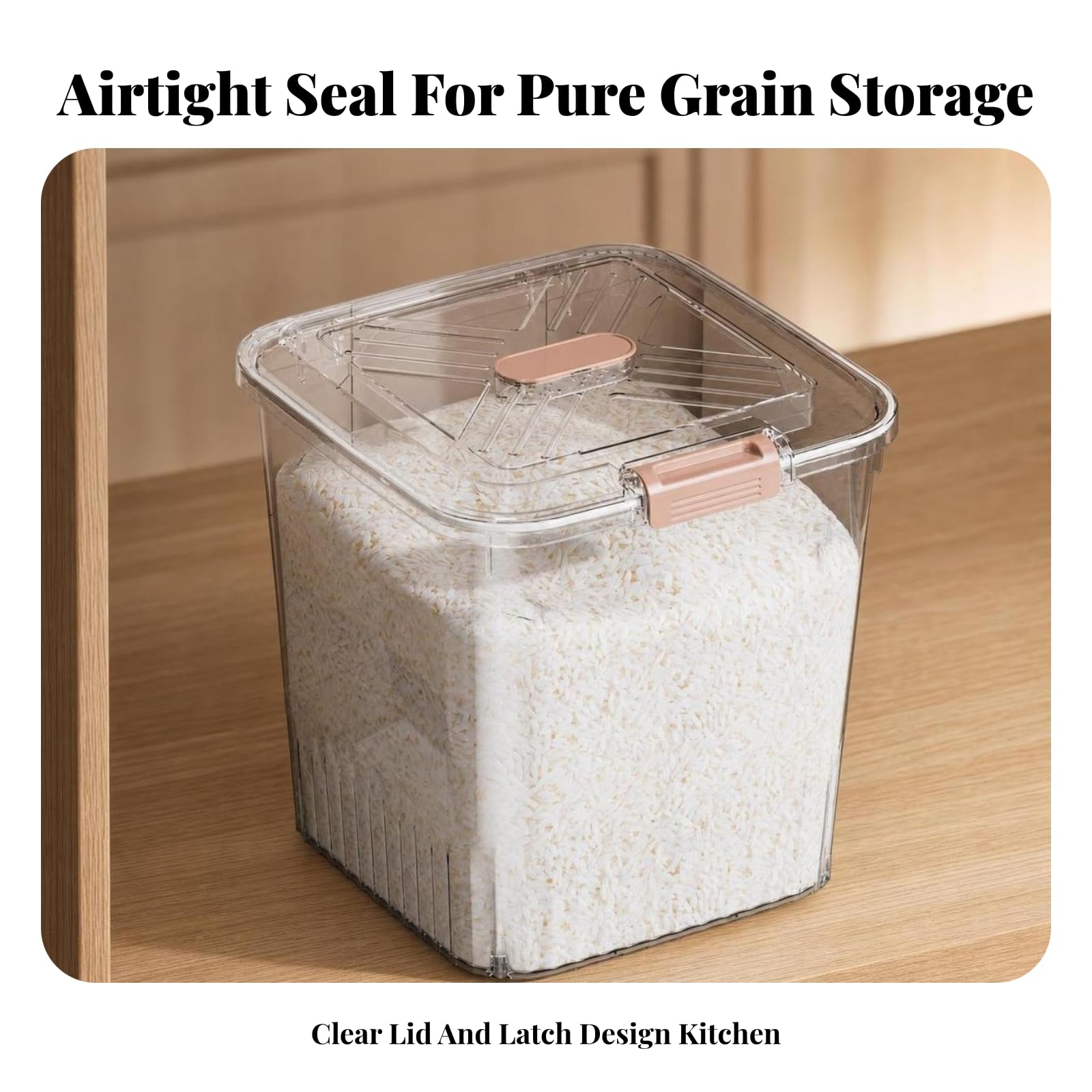Scatola Porta Chiusura Ermetica E Maniglia Ribaltabile in Plastica Alimentare Resistente con Corpo Trasparente per Alimenti Secchi E Snack Adatto per Uso Domestico, Green, 25KG