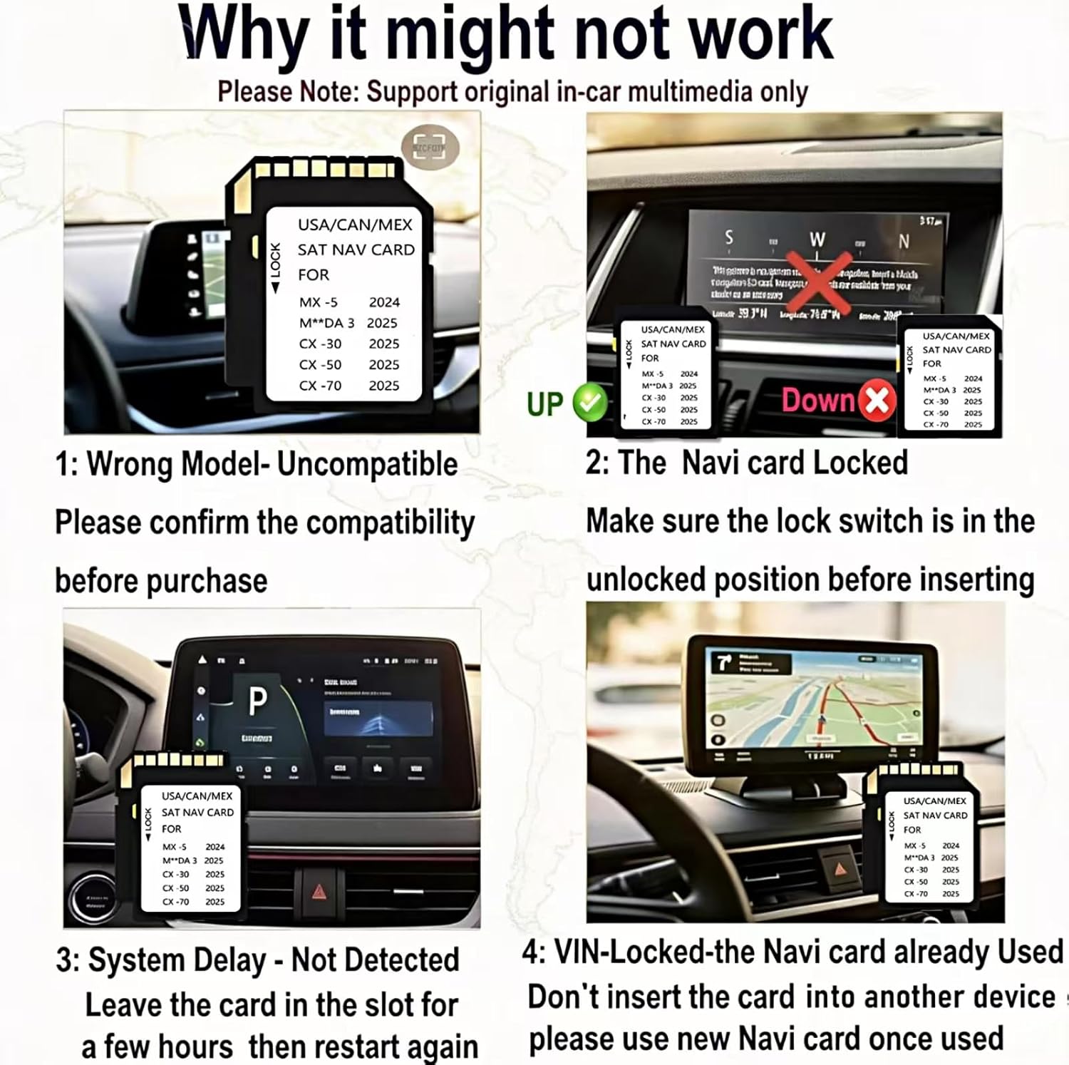 2025 2026 Latest Navigation Memory Card GPS Map Compatible with Maz*da 3(2025 2026),Cx-30(2025 2026),Cx50(2025 2026),CX-50 Hybrid(2025 2026),Cx70(2025 2026),MX-5(2024-2026)