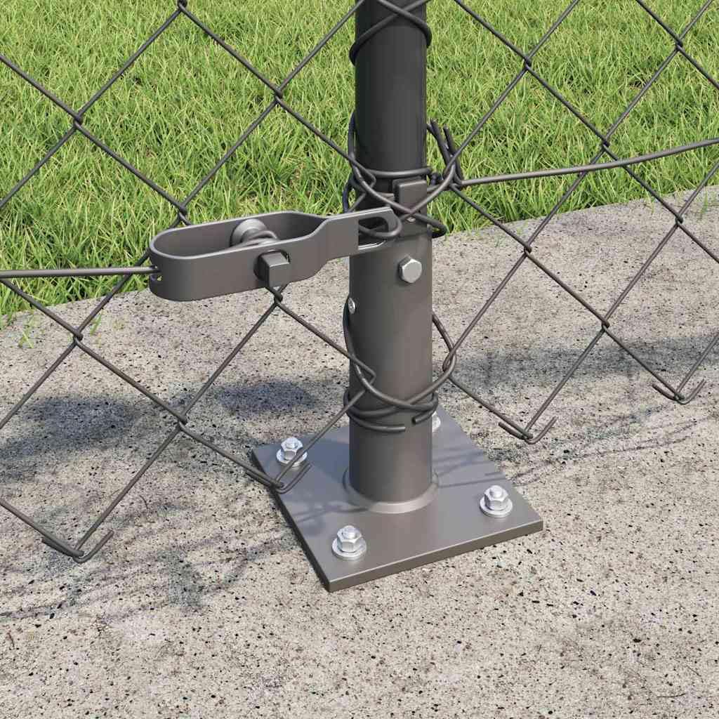 Juego de valla de jardín gris 10 x 0,4 m con 5 postes de acero PVC de 60 x 60 mm, malla de protección visual para jardín, balcón y terraza, diseño robusto
