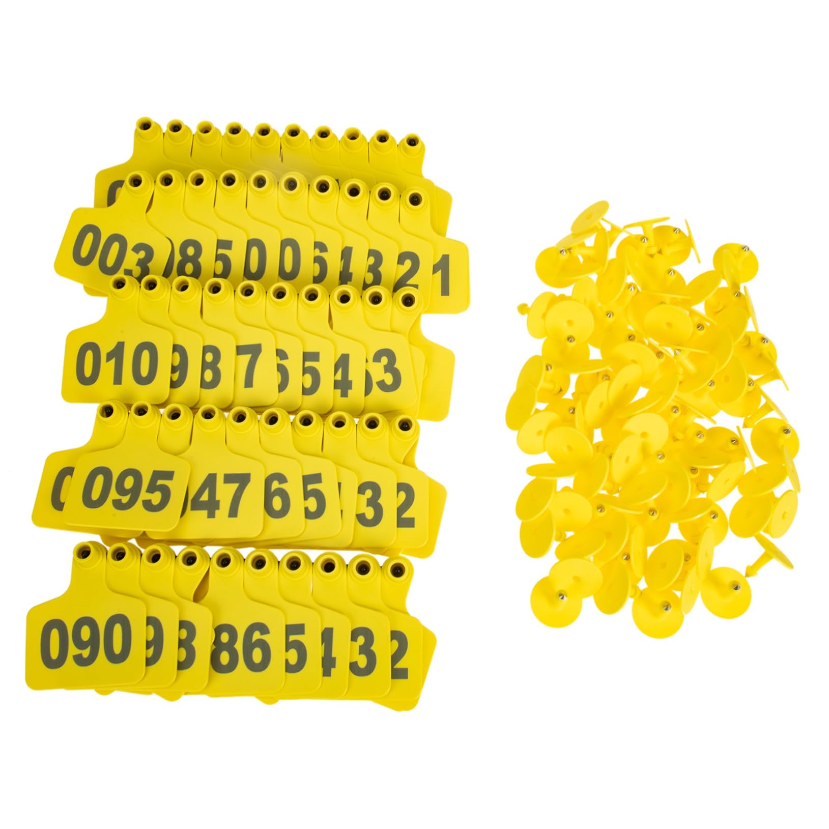 Toddmomy Set of 100 Livestock Ear Tags Numbered for Cattle Pigs Easy to Use Flexible Non-Bendable