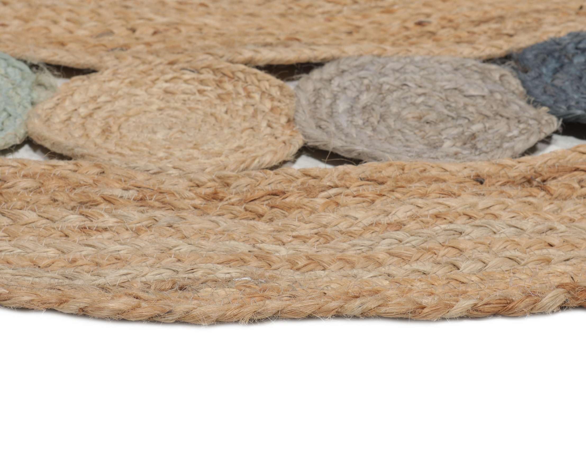 RugVista Dottie Jute Tapis, Ø 150 cm, Multicolore