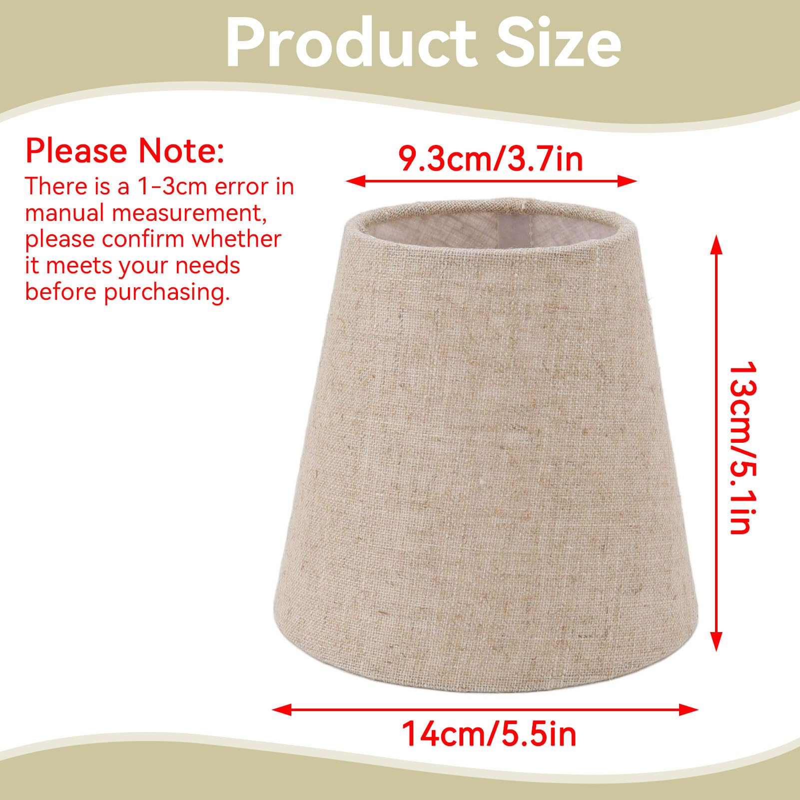 Petit Abat-jour Ensemble De 6, Abat-jour De Lustre En Lin Clip Sur Abat-jour, 3,7 X 5,5 X 5,1 Pouces