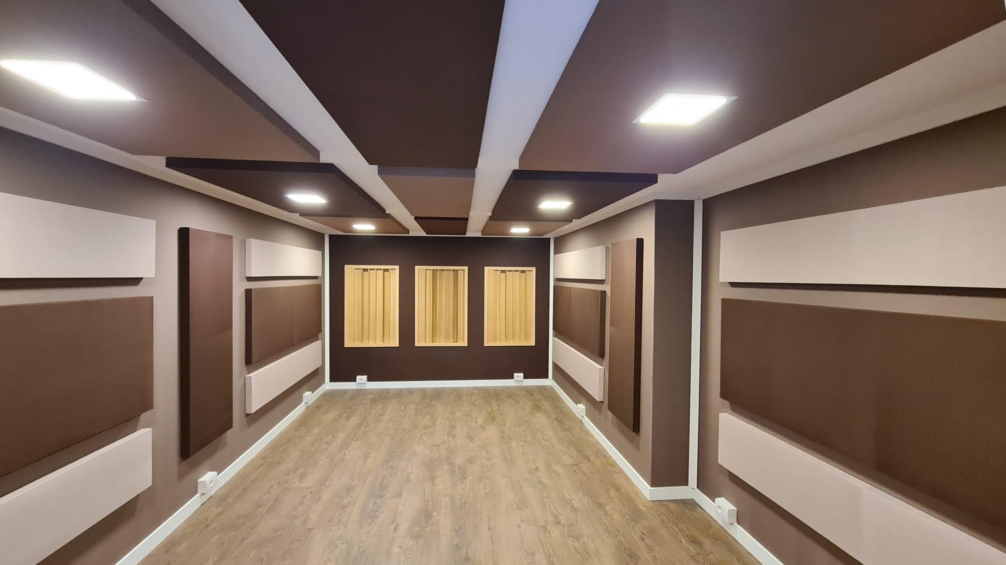 Stop Sound Pannello acustico fonoassorbente, pannelli fonoassorbenti alte prestazioni 180x50x5 Certificati Made in Italy (Beige)