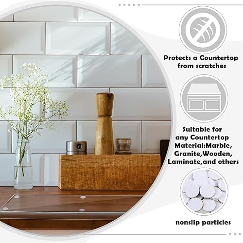 Miniatura 3 de Yaomiao Tabla de cortar acrílica para encimera de cocina, tabla de cortar más gruesa mejorada para encimera con labio, tabla de cortar