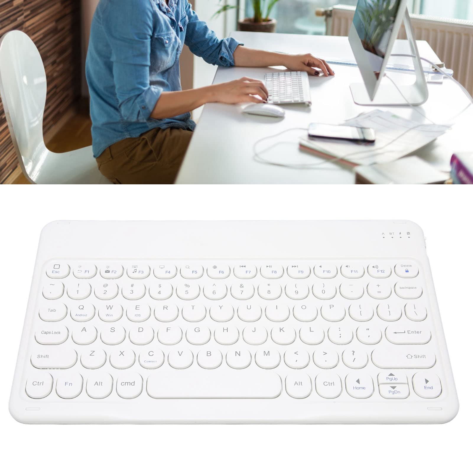 Lazmin112 Tastiera Tablet, Mini Tastiera Wireless Portatile con Touchpad di Controllo Gestuale, Tastiera BT per IdeaPad Yoga Duet 3 10,3 Pollici