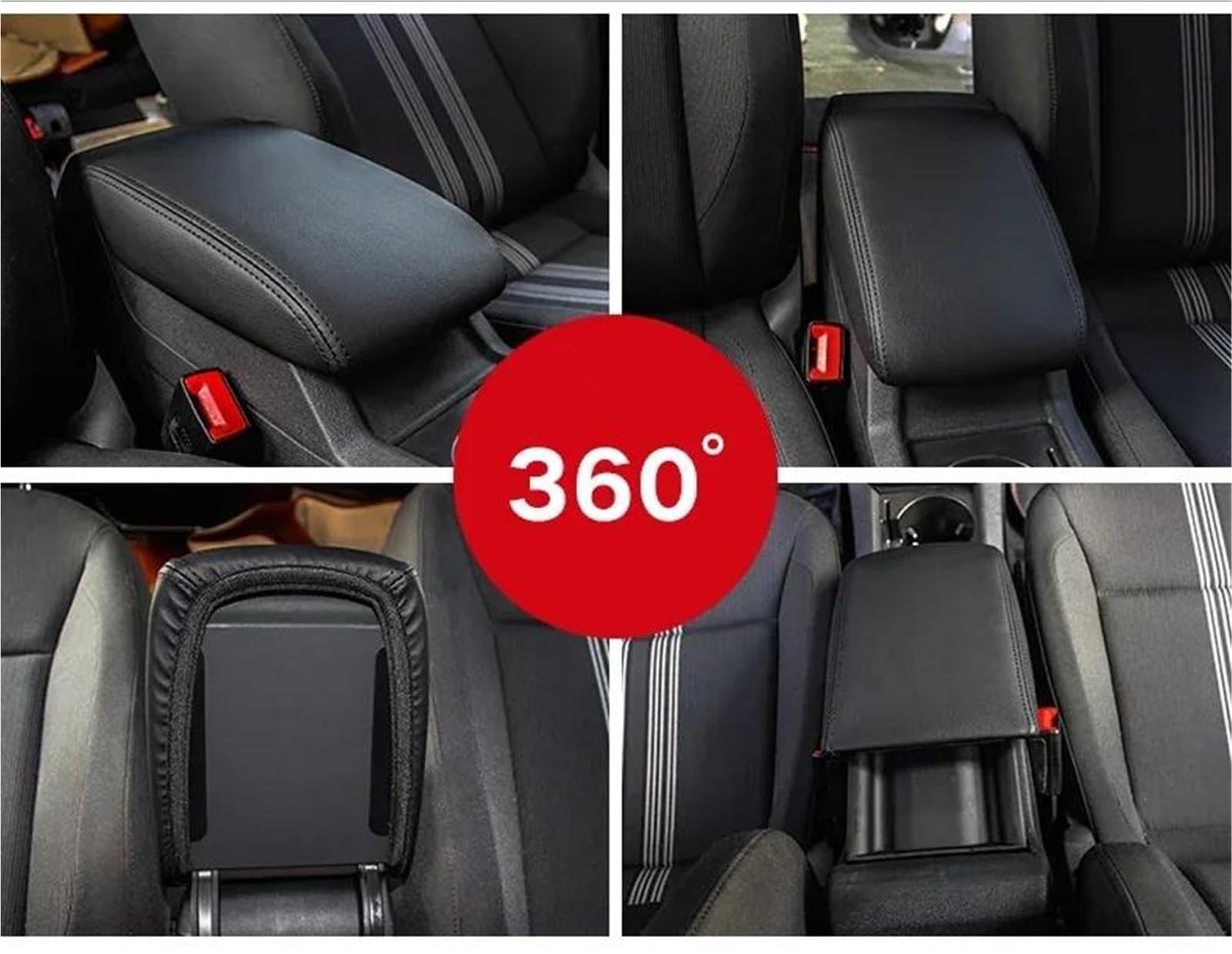 Funda Cuero Para Reposabrazos Coche Accesorios Para Tiguan Para MK1 2007 2008 2009 2010 2011 2012 2013 2014 Para coche(rojo)