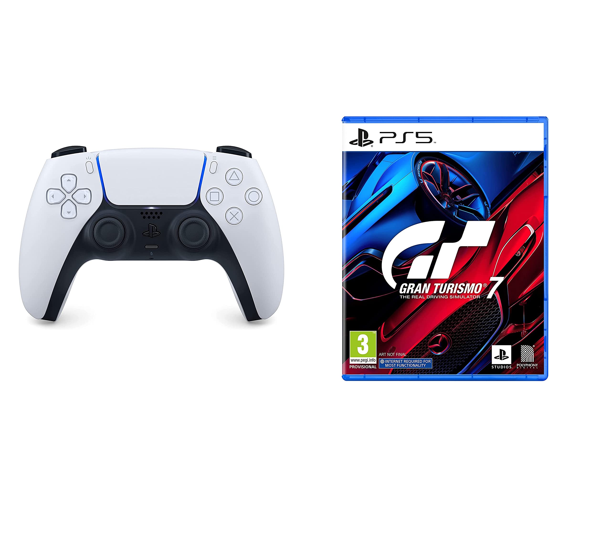 Sony PlayStation 5 - DualSense Wireless Controller + Gran Turismo 7 - Standard Edition