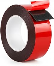 SANKA Ruban Adhésif Double Face Extra Fort, Epaisseur:0.64mm, Ruban de Montage, Ruban Adhésif Imperméable en Mousse pour l'extérieur, Installation, Décor de Bureau de la Maison, Bandes LED (5CM*5M)