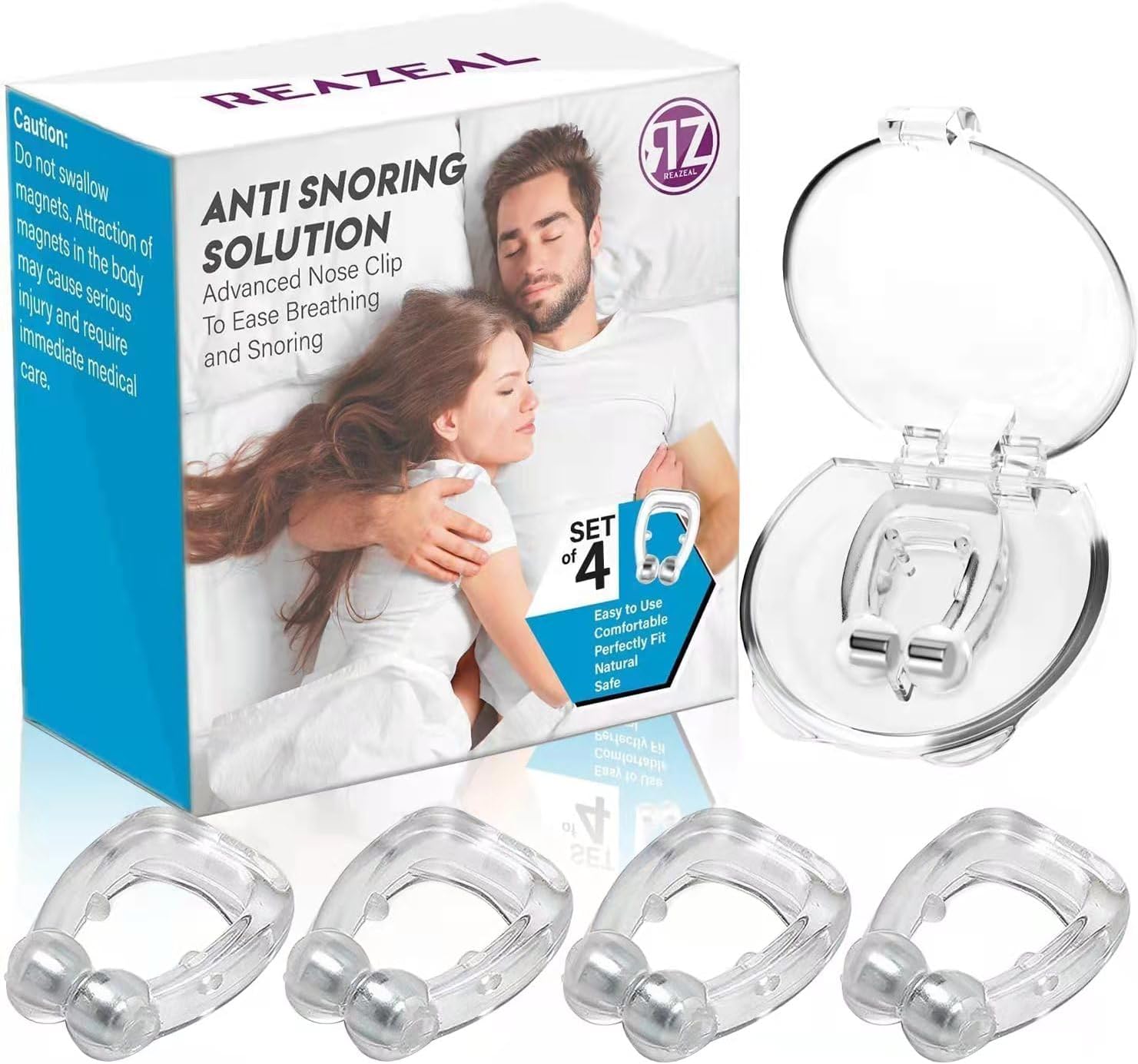 Anti Snoring Nose Clip Premium Snoring Stopper 4 Pieces Aid Against