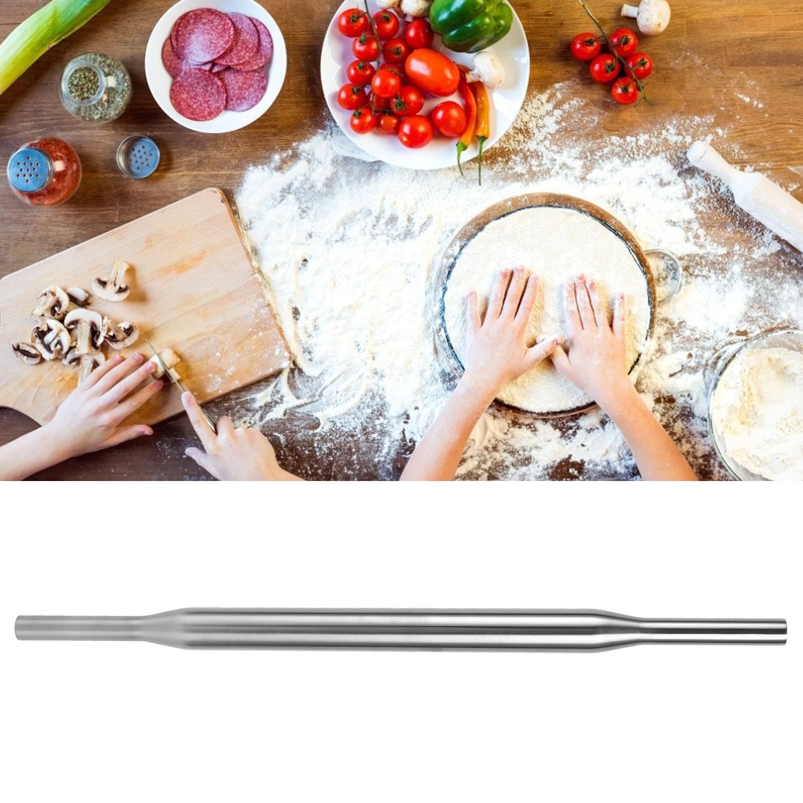 Mattarello in acciaio inox, 43,6 cm