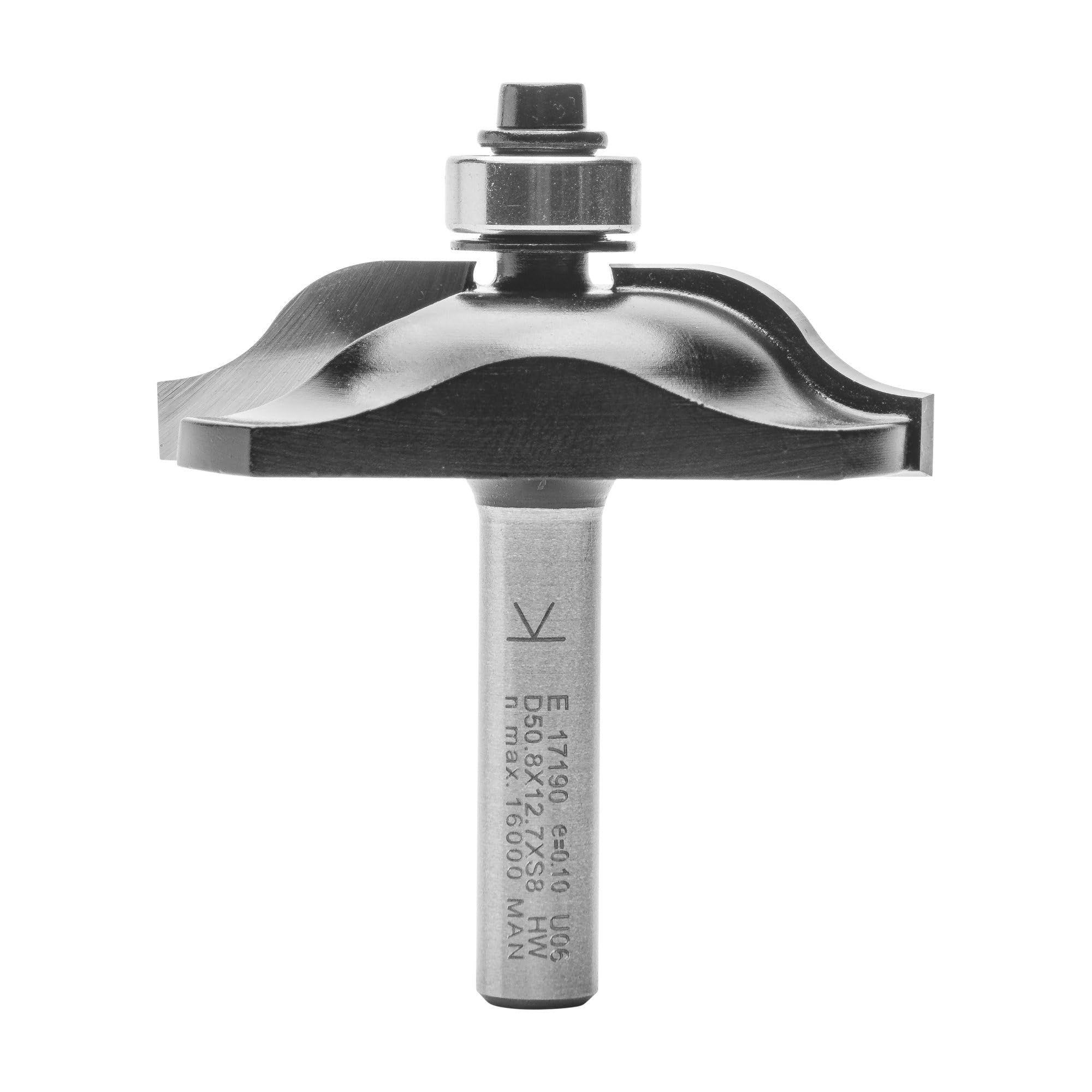 ENT 17190 Frez splaszczajacy Karnis profil w wegliku, trzpien (S) 8 mm, srednica (D) 50,8 mm, NL 12,7 mm, R 9,52 mm, T 19 mm, SL 32 mm, z lozyskiem kulkowym