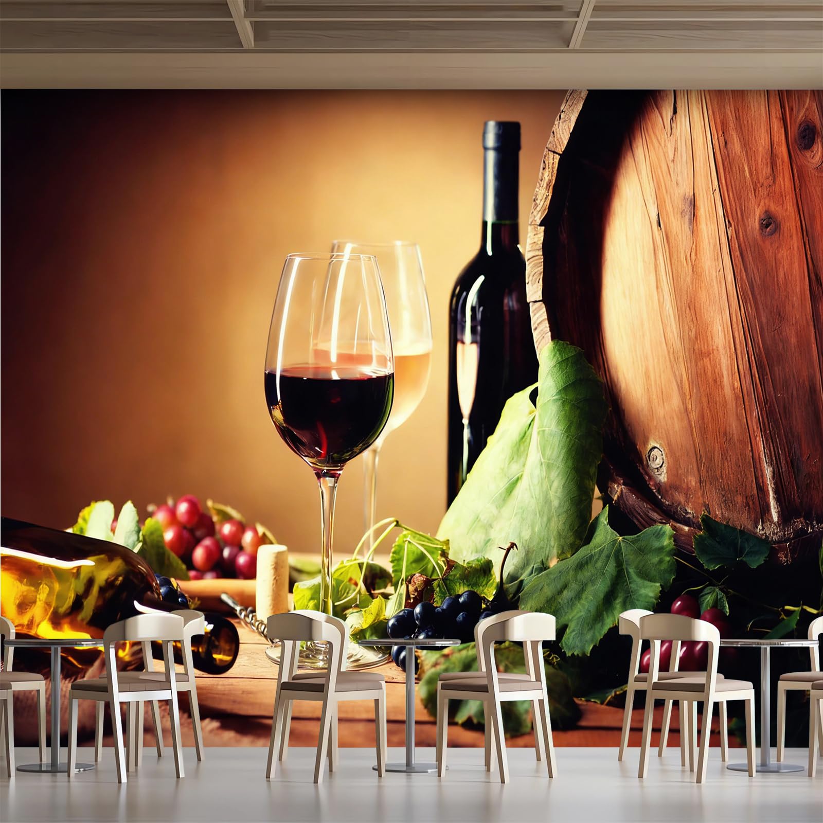 Carta da parati effetto 3D Vino 366x 254 cm Murale Non Tessuto Stile Pastorale Fotomurale Stampa HD Moderna Poster Per Soggiorno E Camera Da Letto Design 1M3982