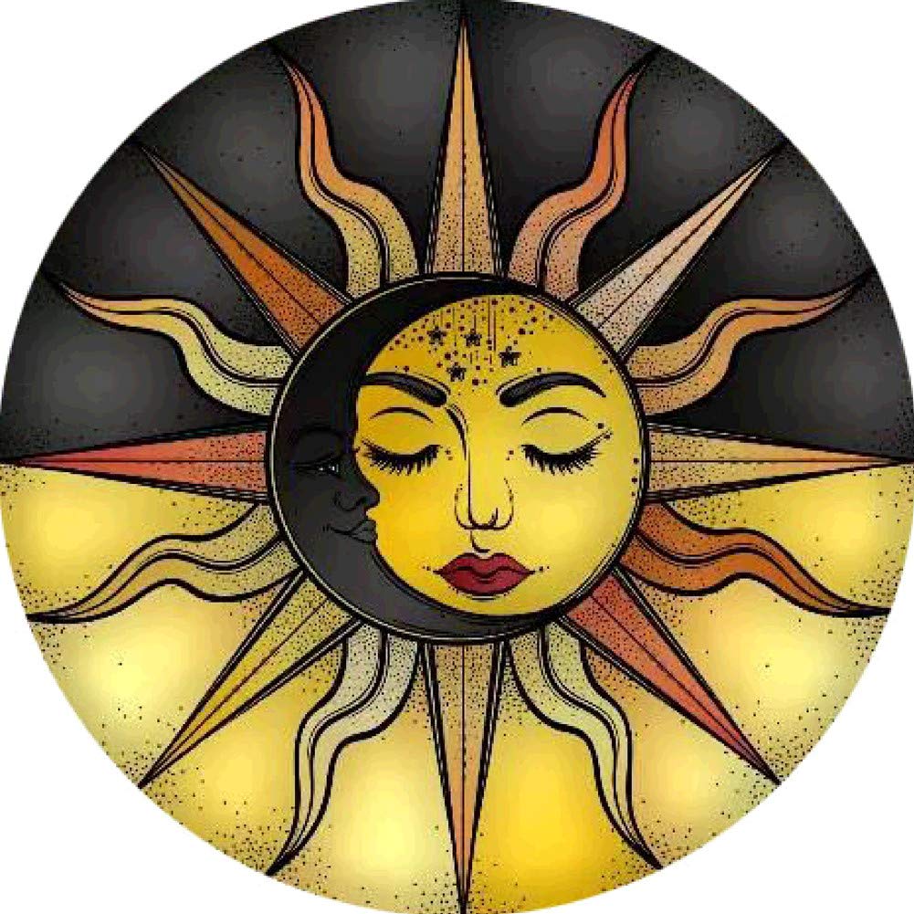 Awesocrafts Sun Cross Stitch Stamped Kits And Moon Face Easy Patterns Cross Stitching Embroidery Needlework Kit Supplies (Sun)