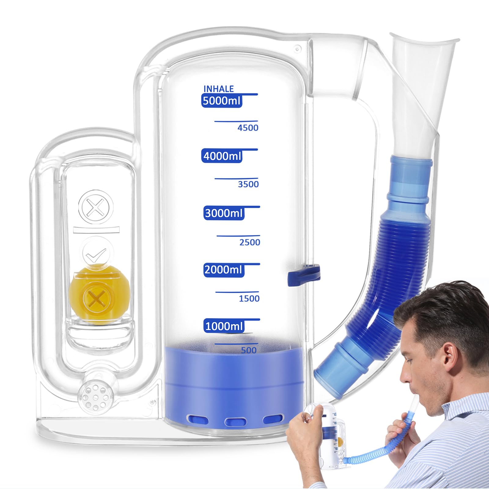 Incentive Spirometer Adult, Breathing Exercise Device for Lungs, Breathing Trainer