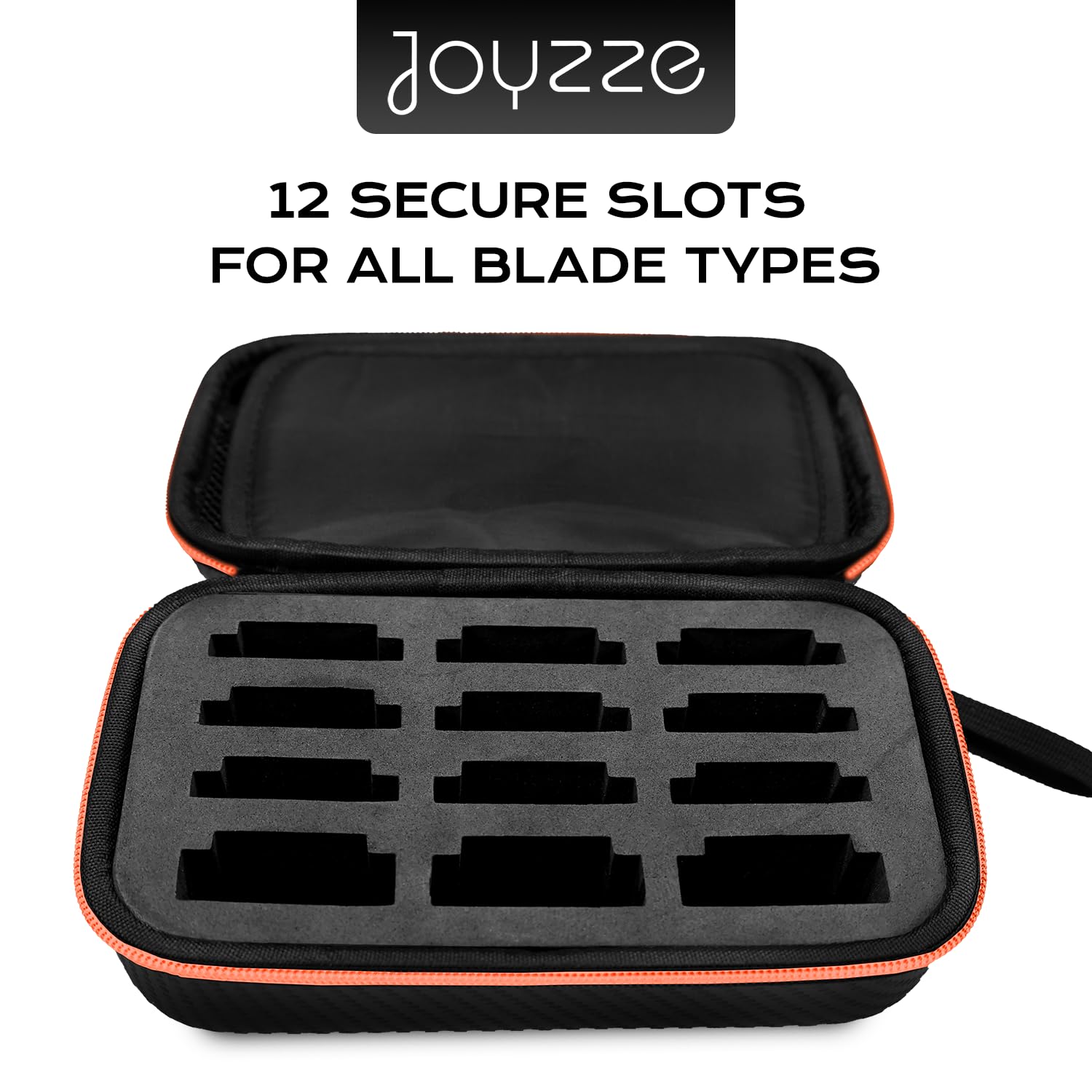JOYZZE Blades Storage Case - Organize and Protect Your 12 Blades with this Convenient Storage Solution, Grooming Clipper Blade Case Holder Organizer (Blade Storage Case Orange - Holds 12 Blades)