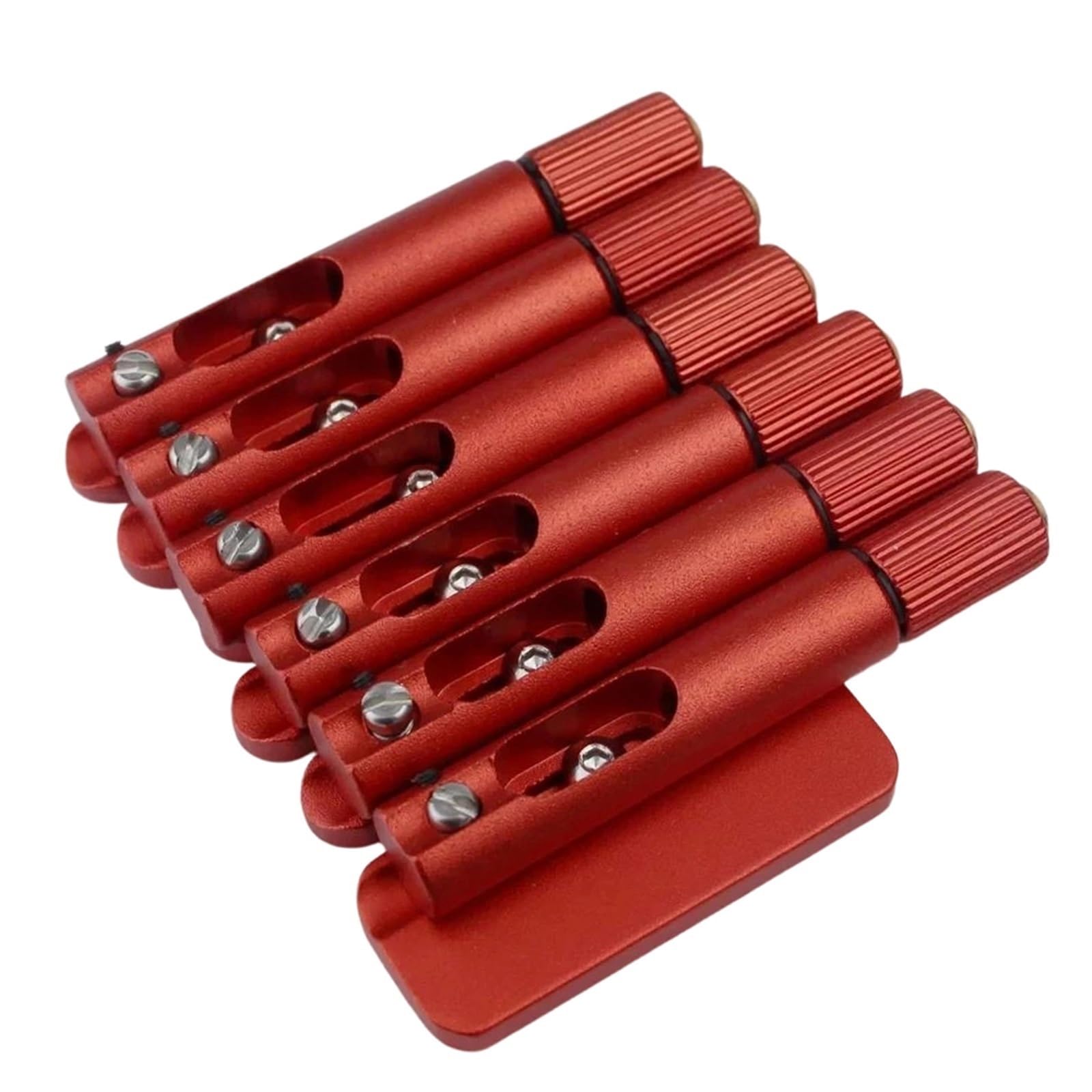 Mostek Gitarowy Pojedyncze Stałe Mostki Wentylatorów Do Bezgłowych Progów Gitary Elektrycznej 6 7/8 Strun(6 piece RD)