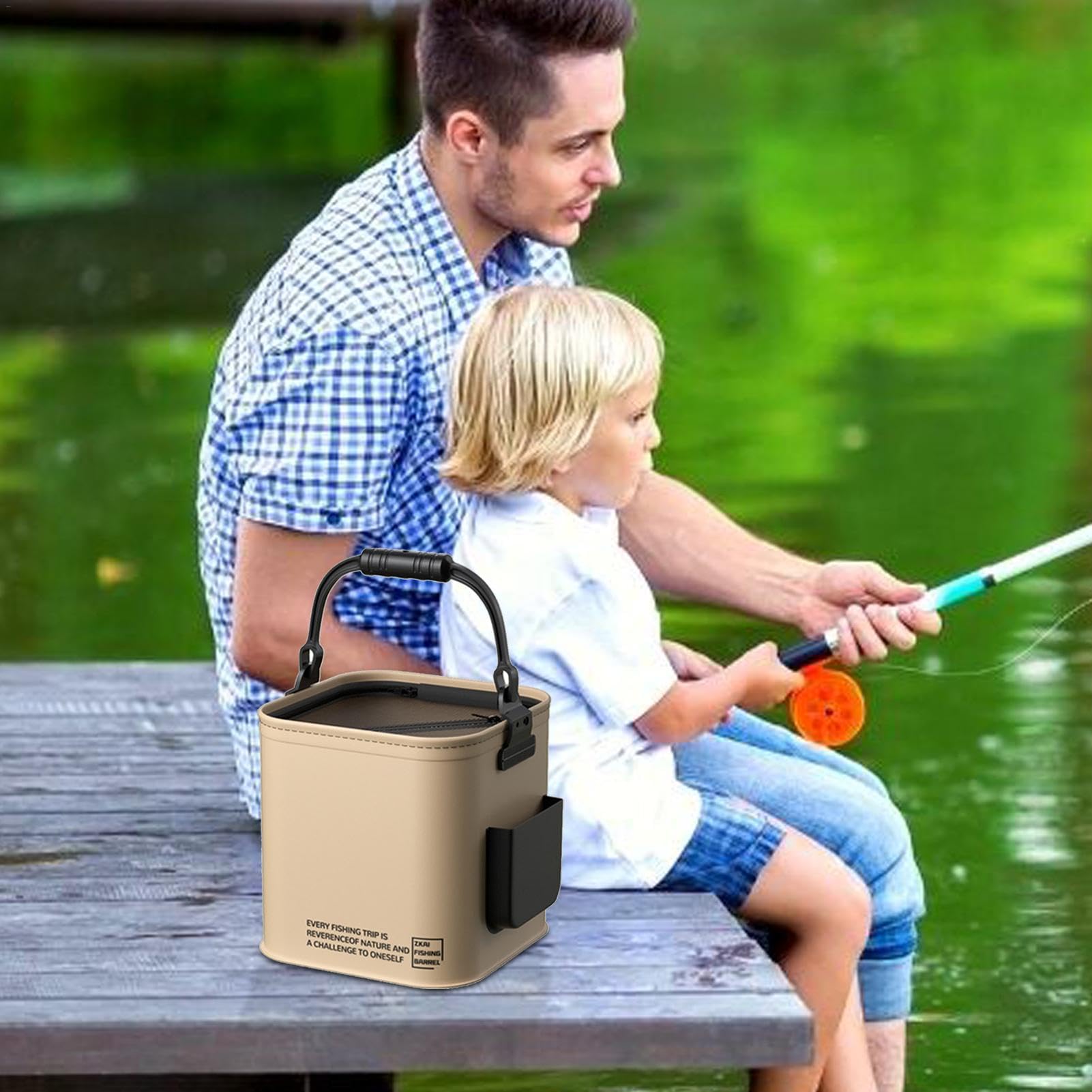 Secchio da pesca da 1 pezzo - Secchio per esche per pesci, Secchio per pesci pieghevole | Secchio per l'acqua multifunzionale impermeabile per escursionismo, campeggio, barbecue, pesca in spiaggia