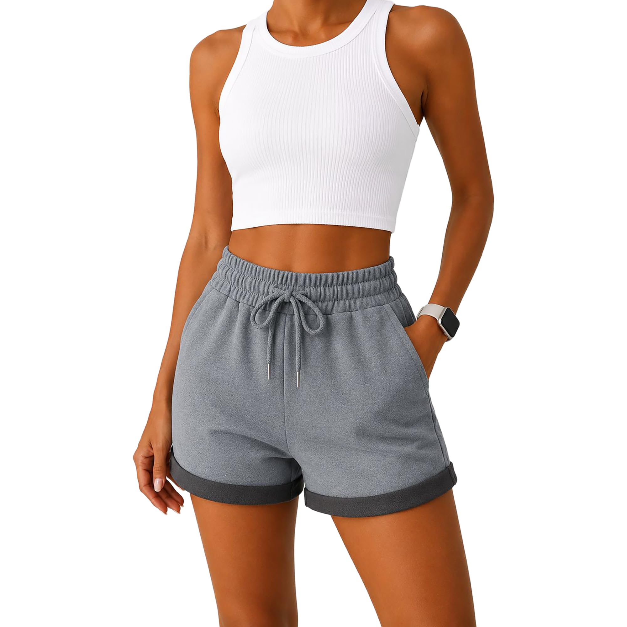 Smith & Solo Kurze Hose Damen - Shorts Sommer Hosen, Laufhose Kurz Sporthose, Trainingshose Sportshorts Women Laufshorts