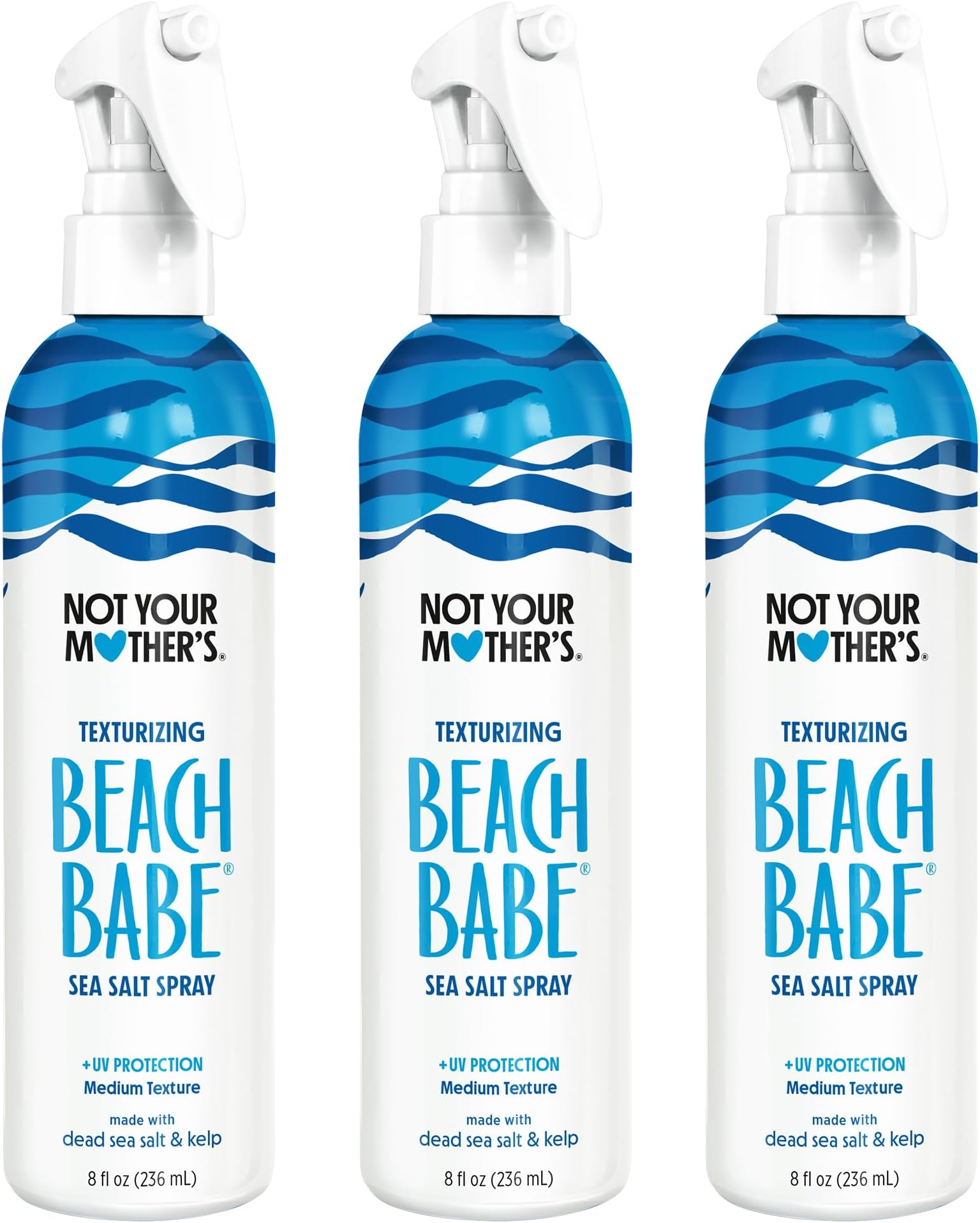 Not Your Mother's Beach Babe Sea Salt Spray (3-Pack) - 8 fl oz - Texturizing Spray for Tousled Hair - Add Texture and Grit to Hair with a Matte Finish