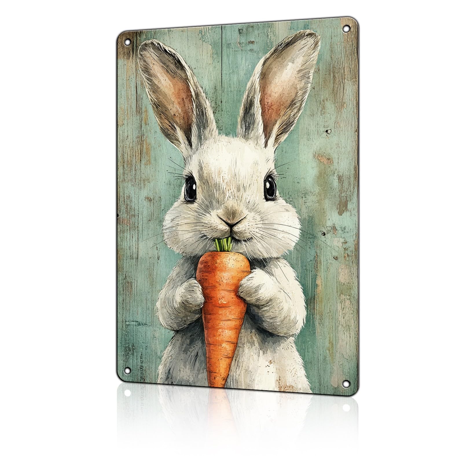 Anceky Rabbit Tin Sign Vintage Animal Sign Aluminum Metal Sign Wall Decor for Yard Outdoor Farmhouse Kitchen Home 12×8 Inch