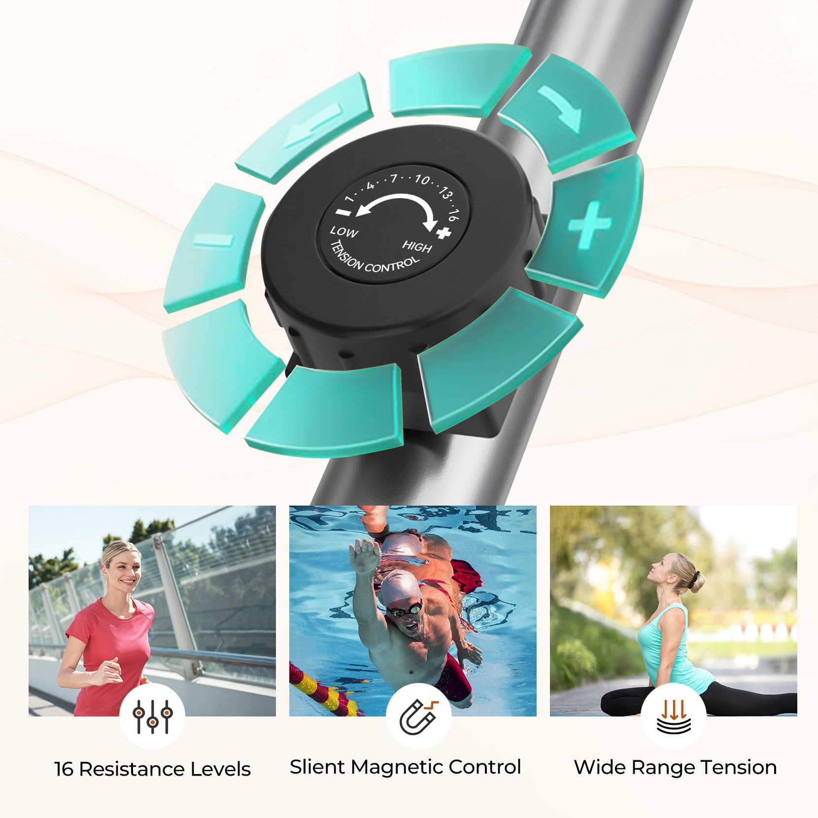 Dripex Crosstrainer, Ellipsentrainer für Zuhause mit 16 Widerstandsstufen, leiser und sanfter magnetischer Crosstrainer mit 6 kg Schwungrad, LCD-Monitor und Pulsmessung