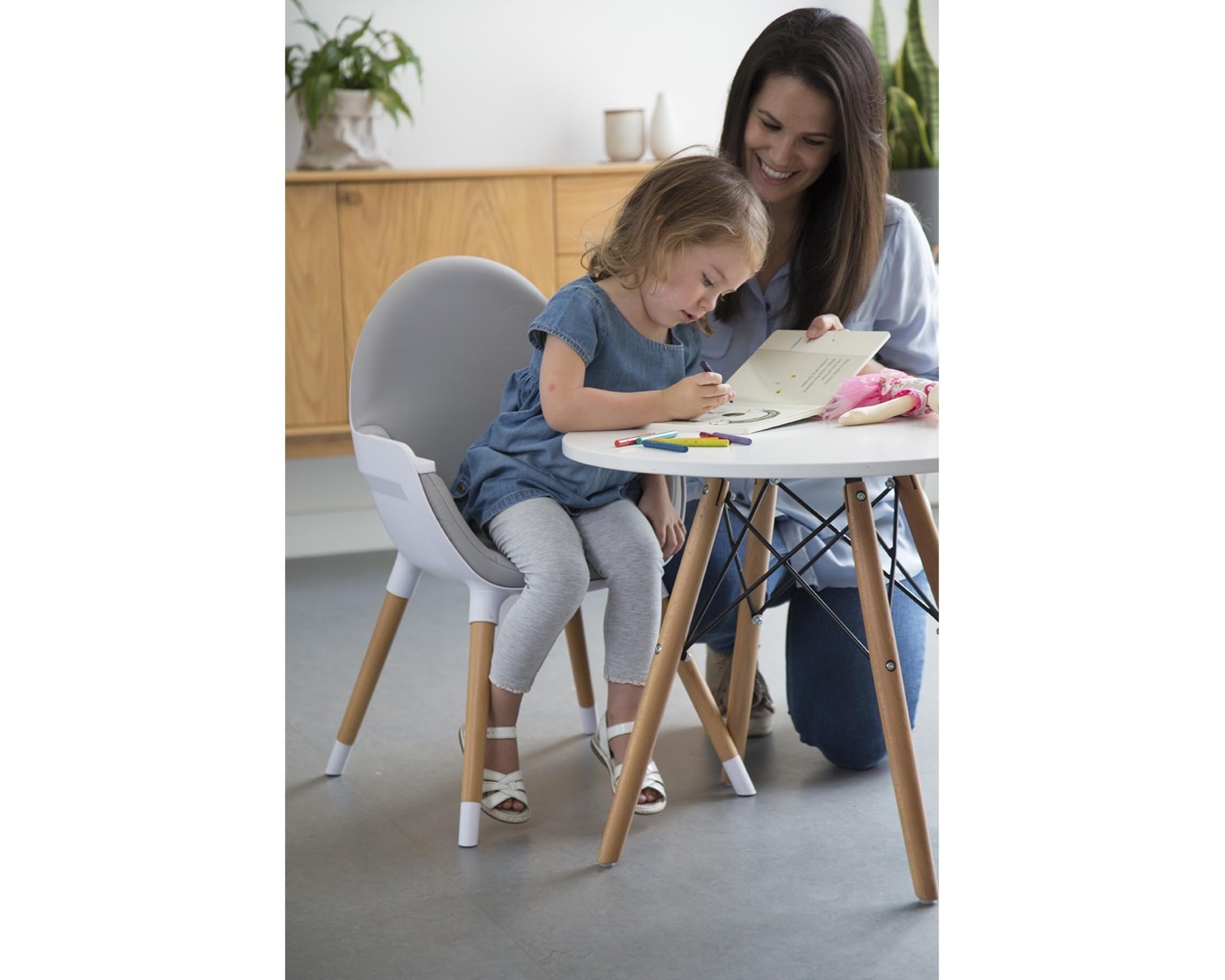 Ateliers T4 ikid krzesło piętrowe, regulowane, wygląd przewijaka,