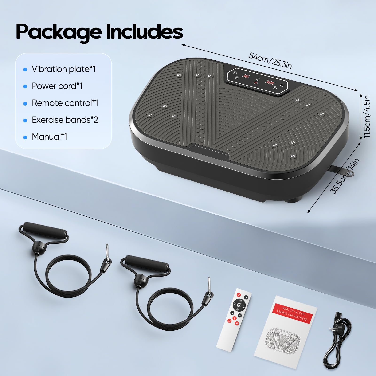 Plataforma Vibratoria, 120 Velocidades Plataforma Vibración Muscular para Musculación y Moldeado,Altavoz Bluetooth y Bandas Elásticas Fitness en Casa para Quemar Grasa y Adelgazar