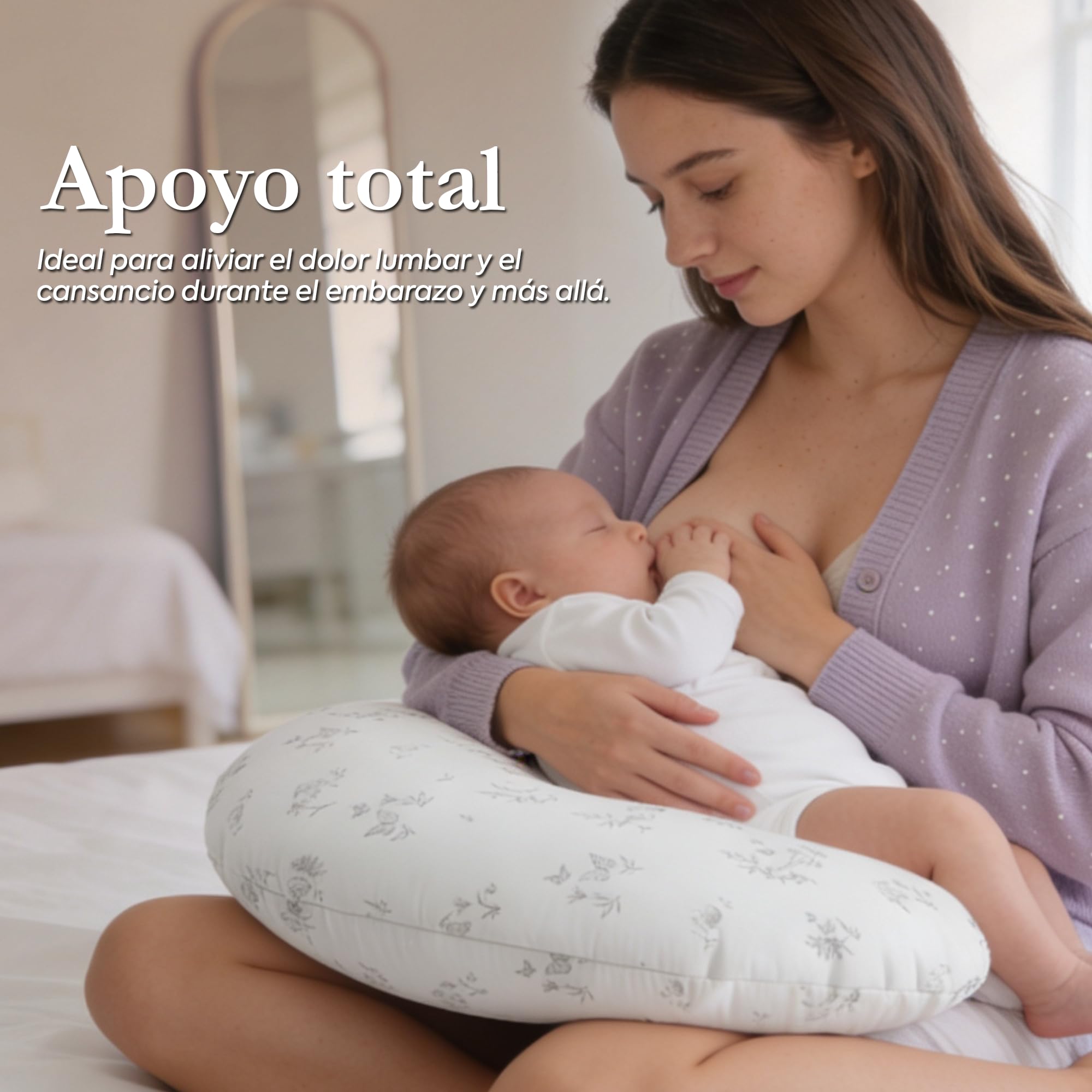 Cambrass - cojín para los primeros meses del bebé - almohada de lactancia que proporciona comodidad y soporte al bebé - Abete Beige
