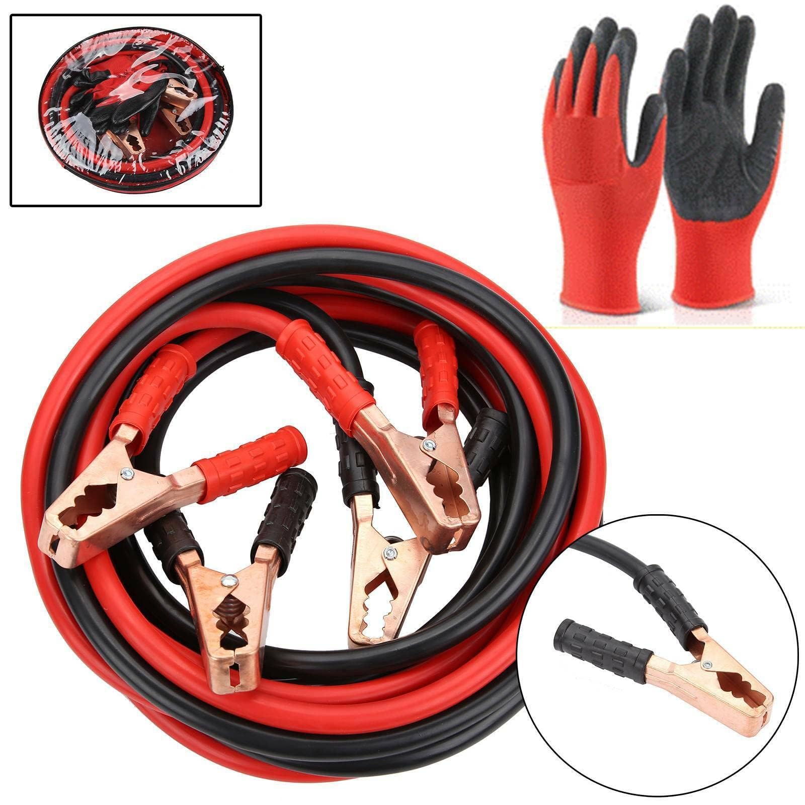 Cavi di avviamento per auto, isolati da 4 m, 1000 A, resistenti, professionali, con custodia, per auto, moto, furgoni, camion a benzina e diesel,