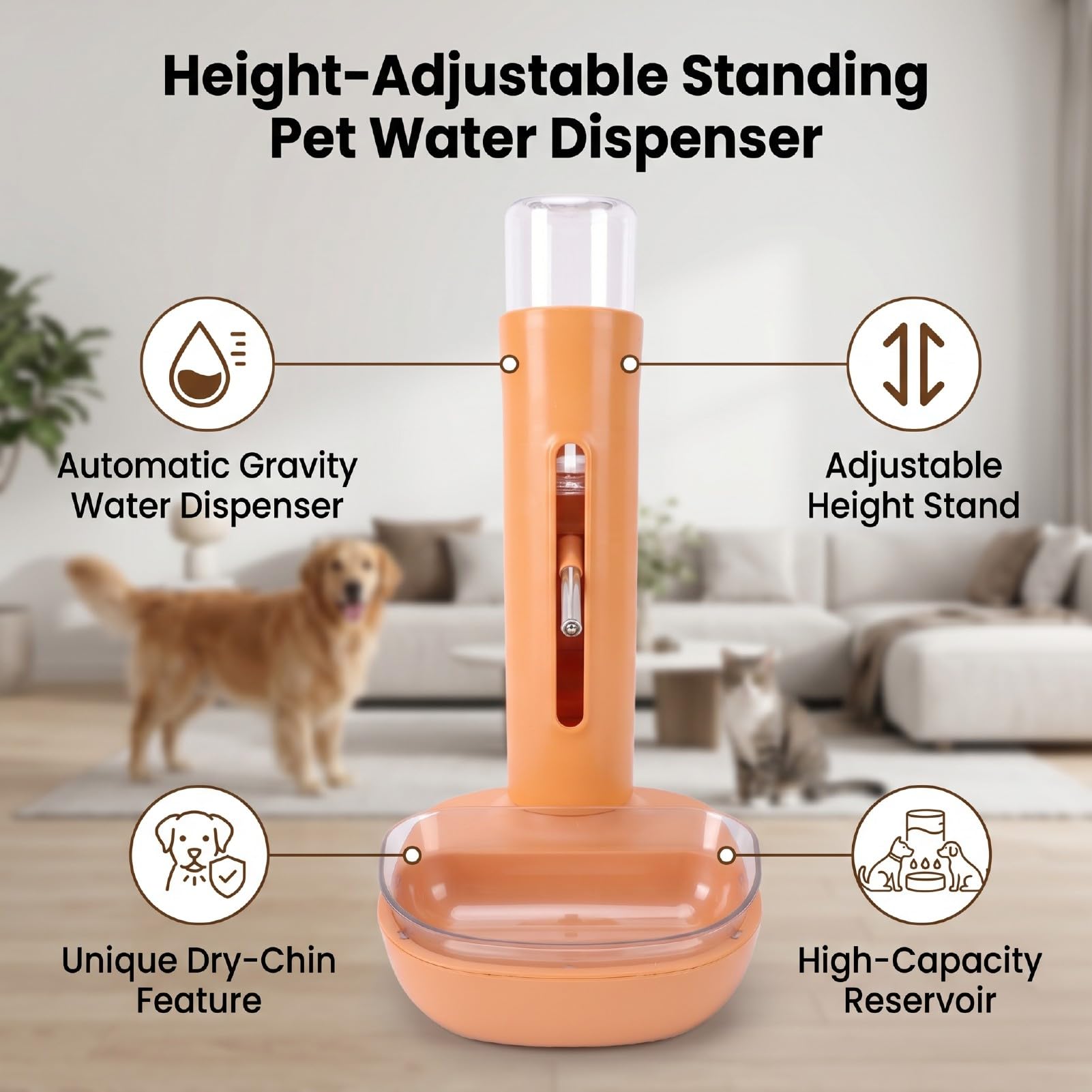 Asixxsix Dispensador de Agua Estancada para Mascotas (480ML)