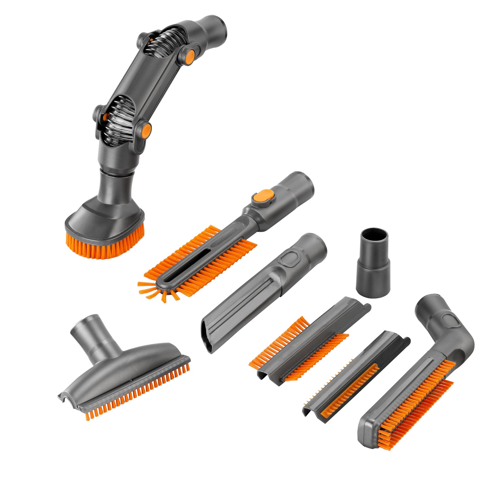 VonHaus Universal Vacuum Cleaner Attachments/Accessories for 32mm (1 1/4 inch) & 35mm (1 3/8 inch) Standard Hose - 8 Pc Crevice Upholstery Brush Tool Cleaning Kit