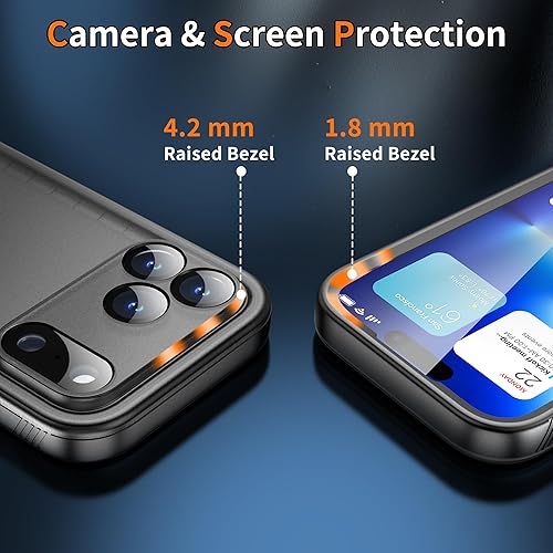 Miniatura 10 de Cozycase TOP - Funda impermeable para iPhone 17 Pro Max - Militar resistente 360 a prueba de golpes, cuerpo completo con protector de cámara de