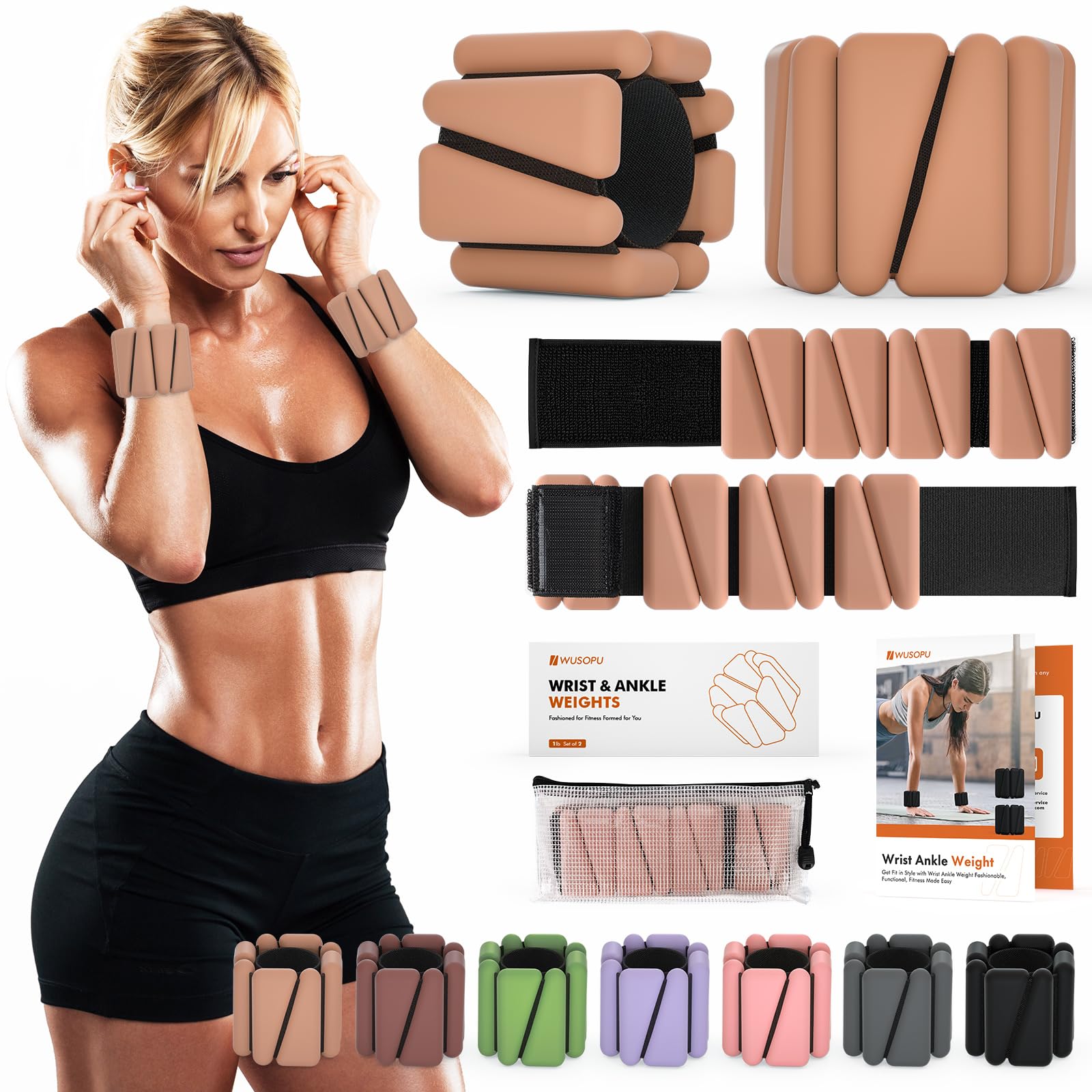 Wrist Weights, Ankle Weights for Women Men, Adjustable Wrist Weighted Bracelet for Home Gym Workout, Running, Yoga, Exercise, Strength Training