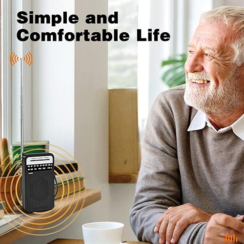 Miniatura 2 de Radio portátil AM FM radio de transistor Goodes con altavoz fuerte conector de auriculares radio de 2 AA funciona con pilas para recepción de largo