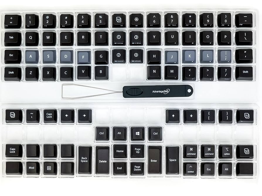 Amazon.com: Advantage360 QWERTY Black Keycap Set - PBT