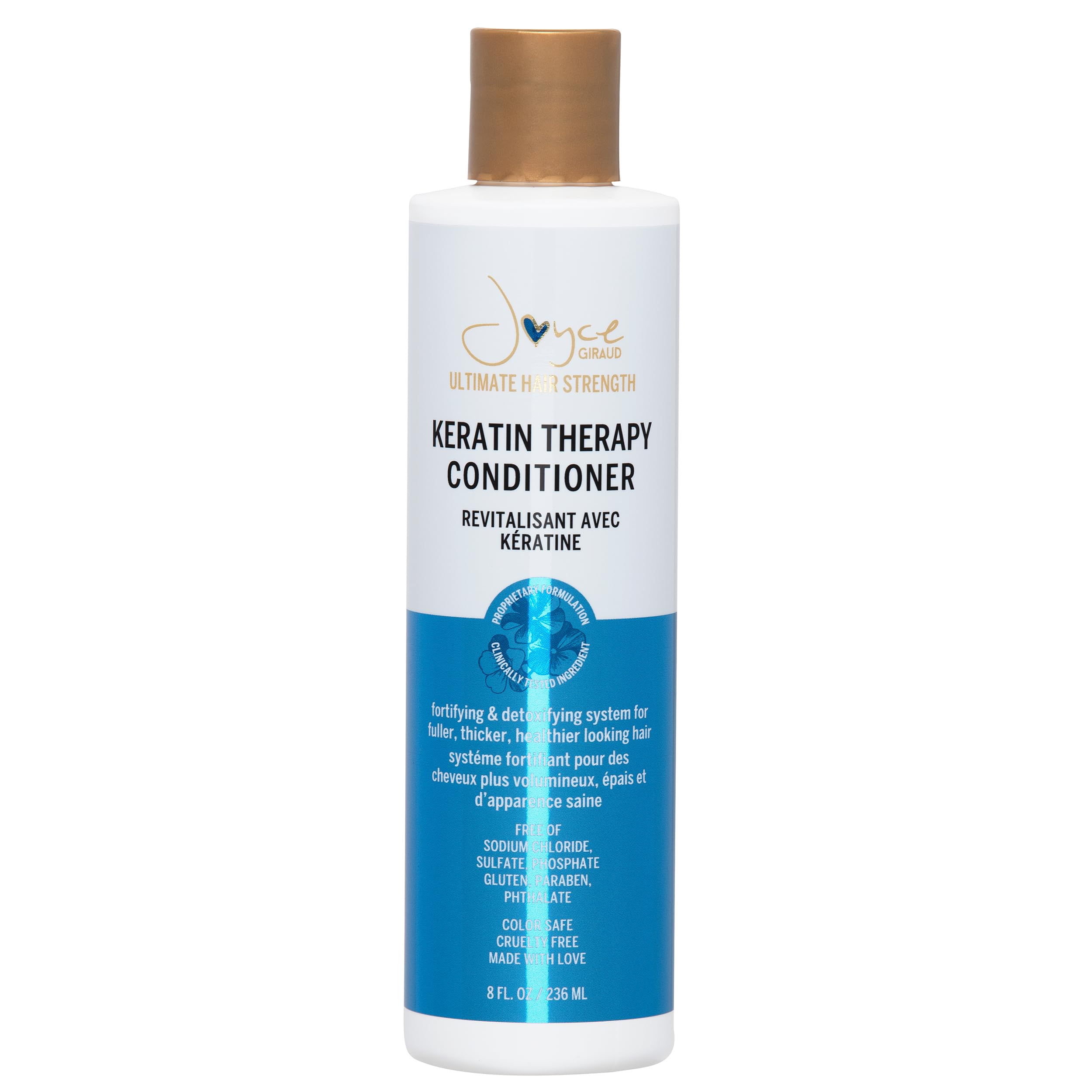 Joyce Giraud Ultimate Hair Strength Keratin Therapy Conditioner, with Cynatine & Pure4 Oils, 8 Oz