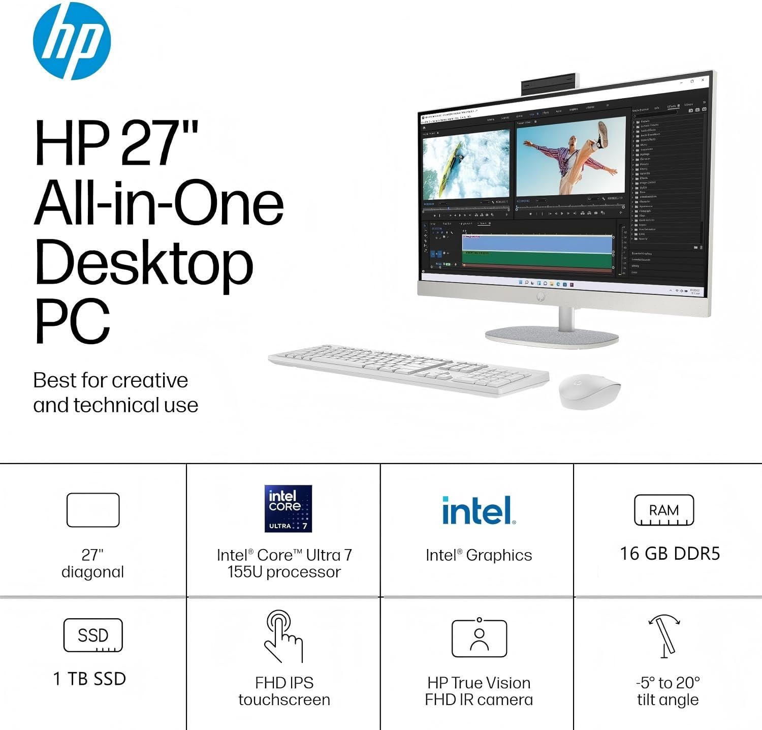Core Ultra7 155U SSD1TB タッチパネル 一体型PC AIO Amazon.com: HP All in One Desktop Computer 27 Inch, Intel Ultra 7