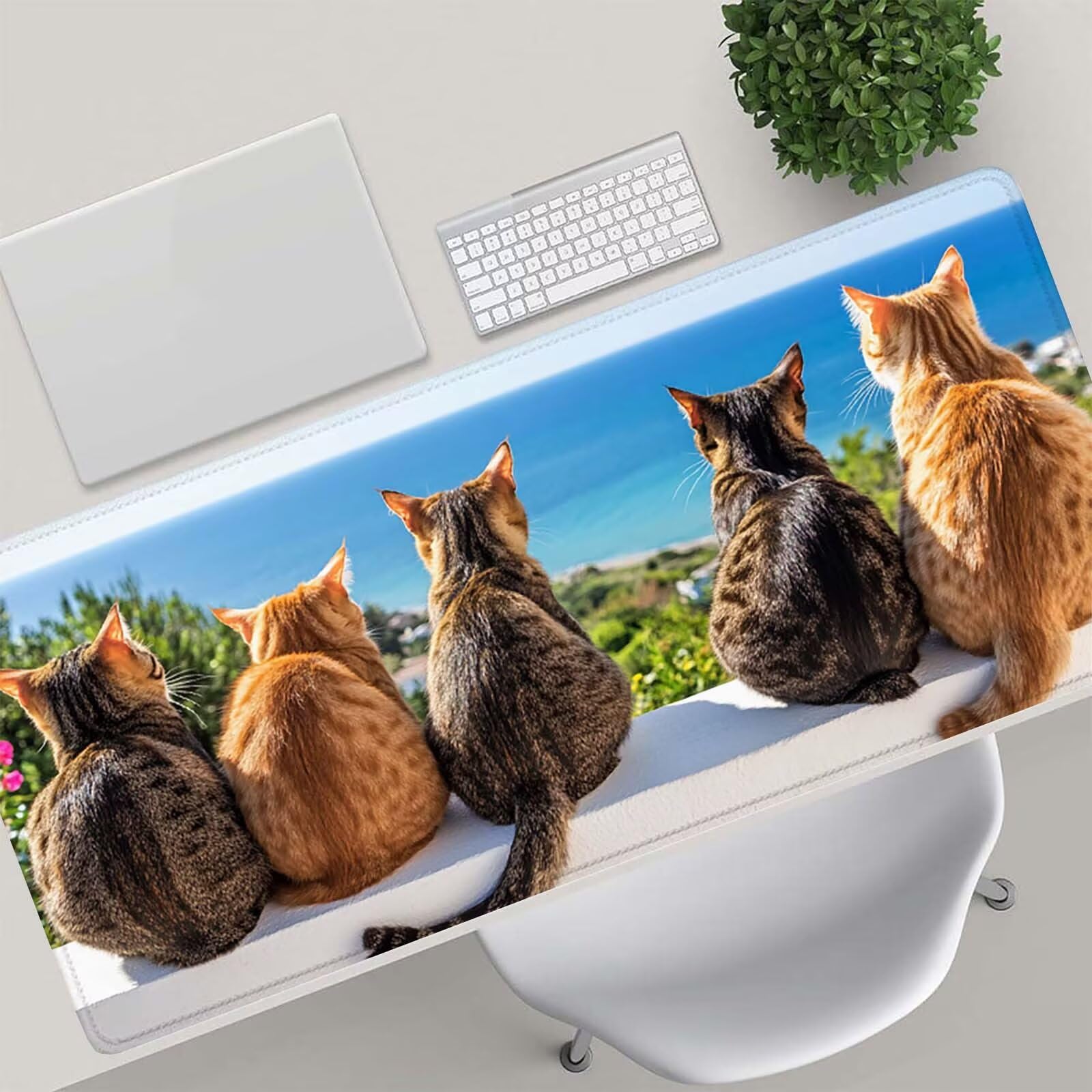 Podkładka pod mysz gamingowa – 1200 x 600 mm zwierzę kot podkładka pod mysz XXL 0c0-163 | Z antypoślizgową gumową podstawą, poprawia precyzję i prędkość, akcesoria do gier do domu, biura, prezenty dla mężczyzn