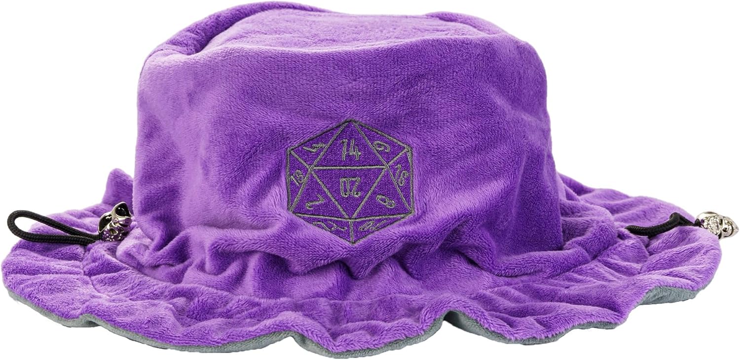 Large Dice Bags with Pockets Purple Storage Bag D20 Logo for DND RPG MTG Game Dices (with 1lb Random DND Dice)