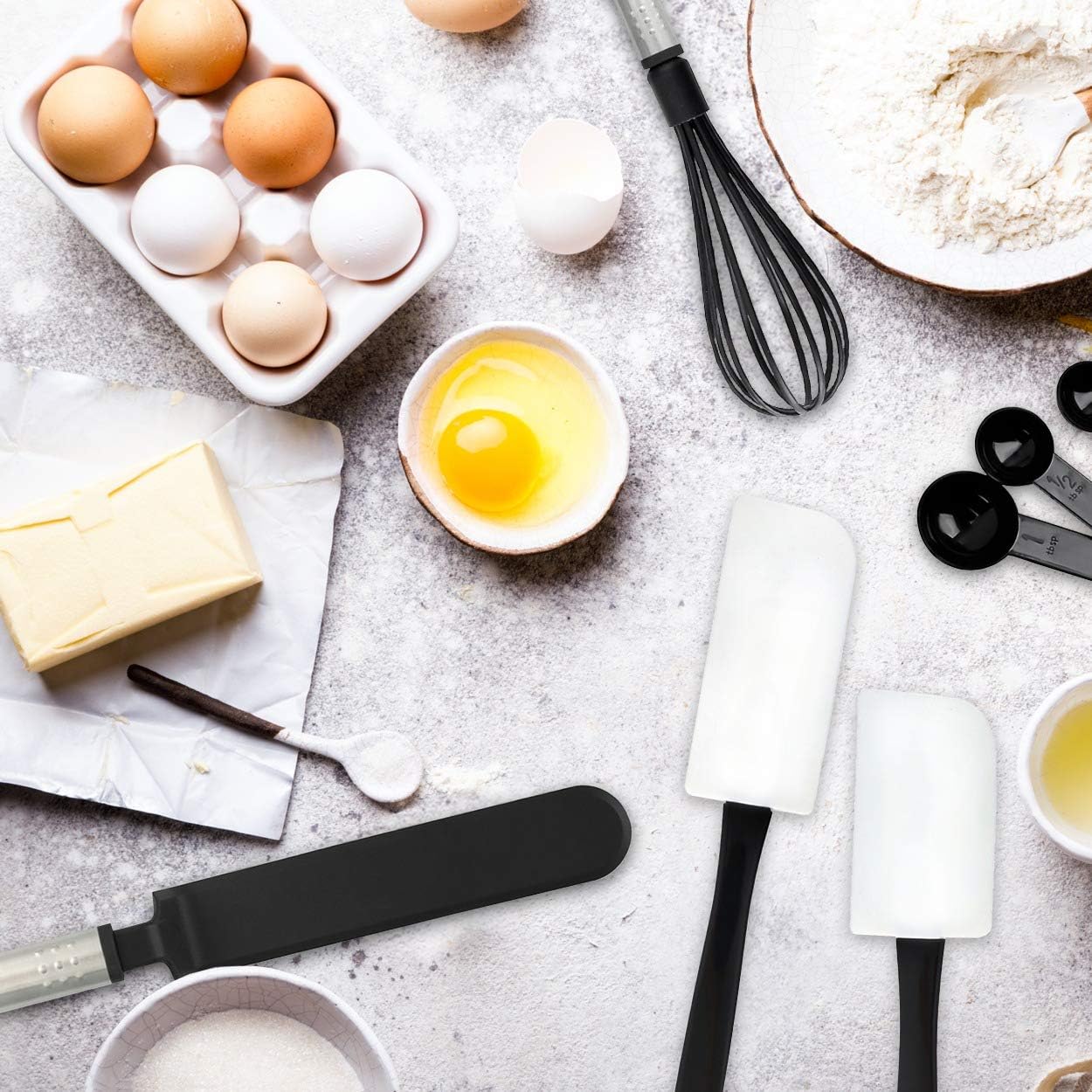 Silicone Spatula Set, 17 Piece Baking Utensils, Nylon and Stainless Steel, Non Stick and Heat Resistant Bakeware set New Baker's Gadget Tools Collection: Home & Kitchen