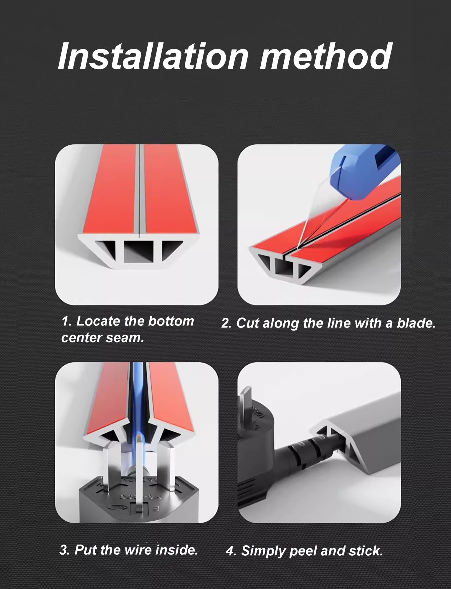 Copricavo da pavimento for fili Spegnicavo Copricavo autoadesivo Spegnicavo da pavimento for uffici, case, officine, magazzini(Color7-w3cm,10meter)