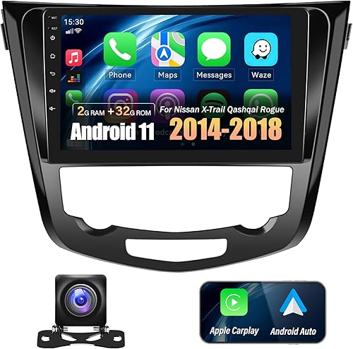 232G Android 11 estéreo para automóvil Nissan X-Trail Qashqai Rogue 2014-2018 con Apple Carplay Android Auto radio de coche con pantalla táctil de