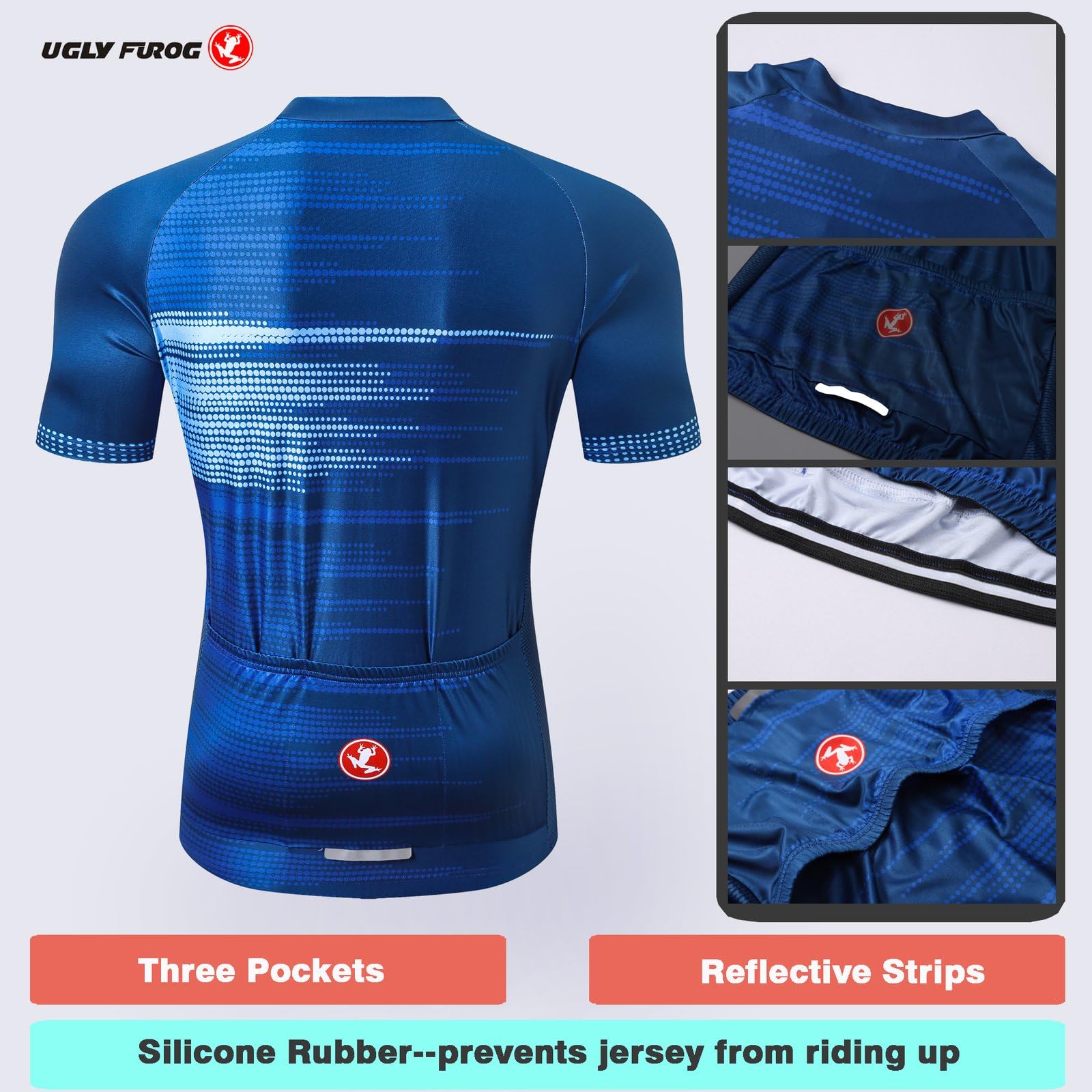 UGLY FROG Vêtements de vélo Cyclisme Mens Maillots à Manches Courtes MTB T-Shirt Respirant séchage Rapide