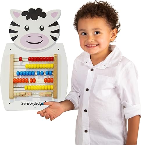 Zebra Abacus - Juguete para montar en la pared, tablero ocupado para habilidades motoras finas, juguetes Montessori, decoración de pared sensorial