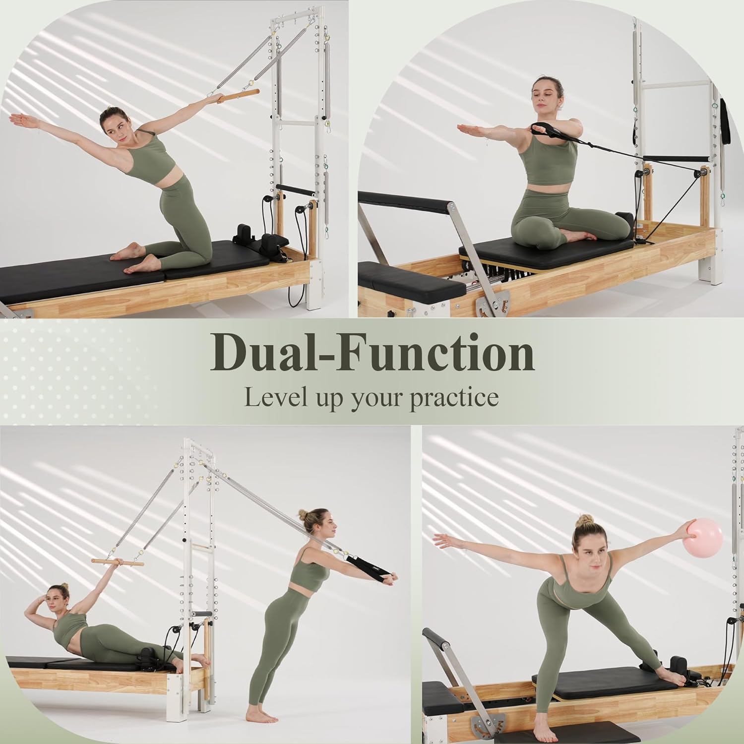 Dual-functionality of PAETA PR10 Pilates Reformer
