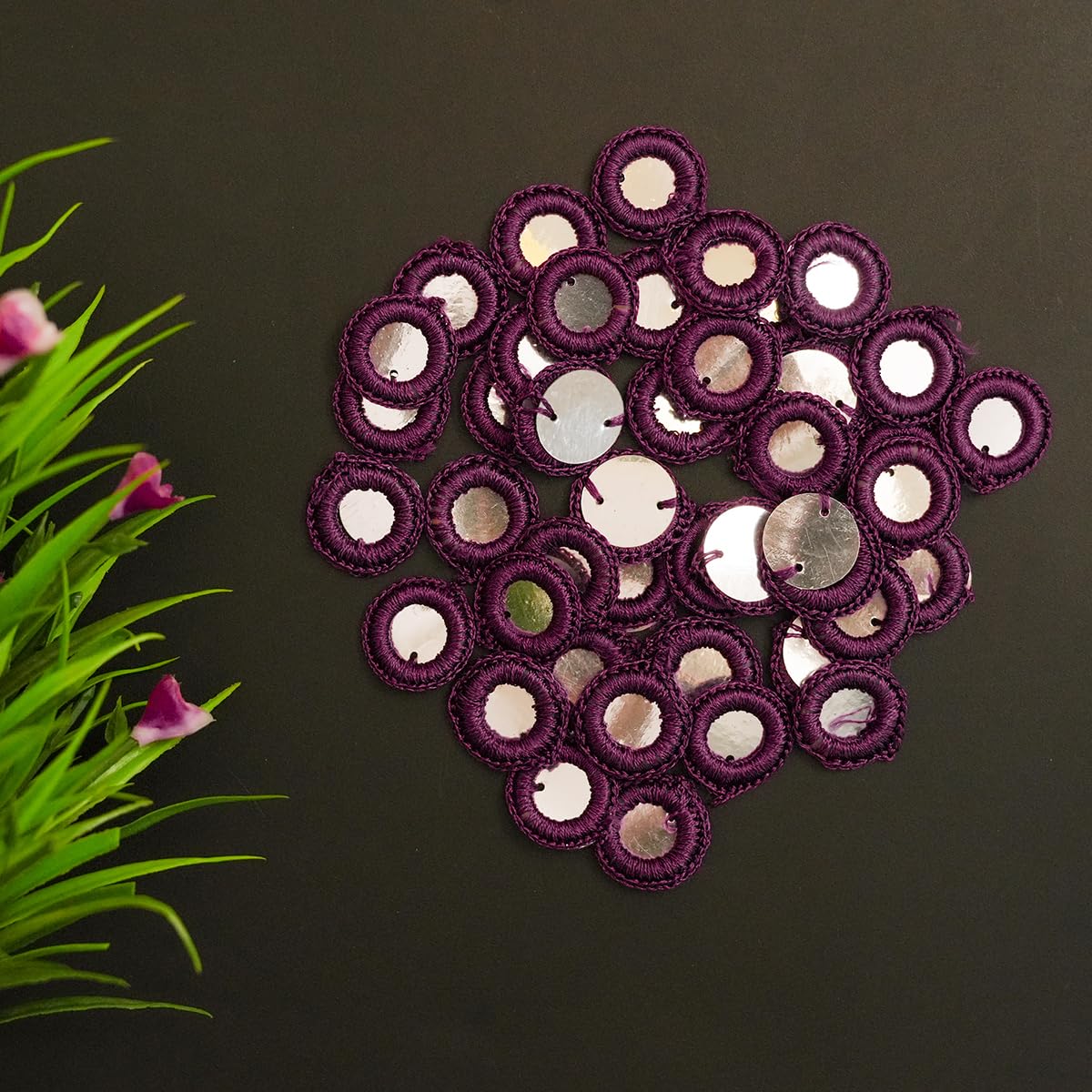 Embroiderymaterial Crochet Rings for Embroidery and Craft Purpose (Purple, 100 Pieces, 18MM) 2
