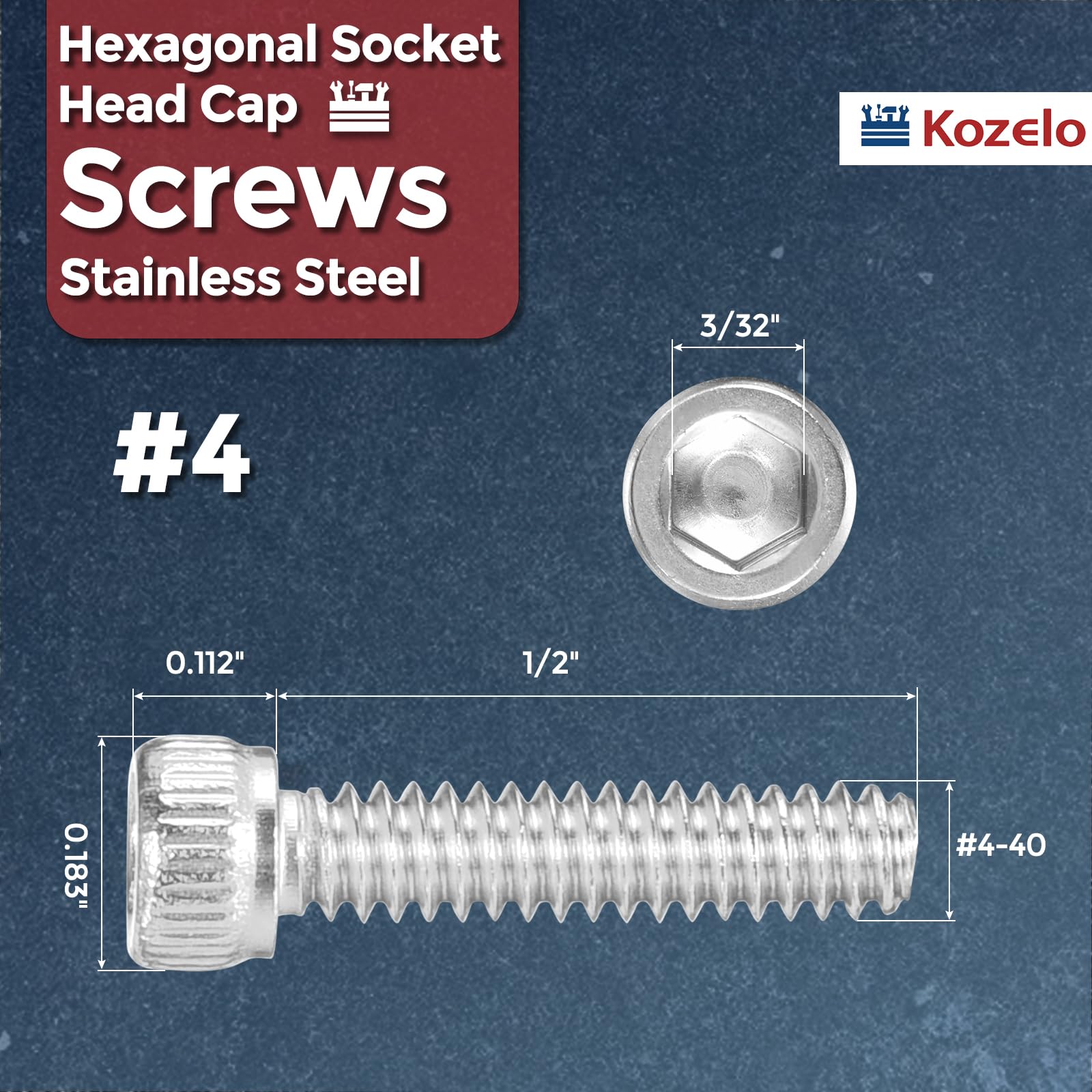 Kozelo 100pcs Socket Head Cap Screws - Image 2